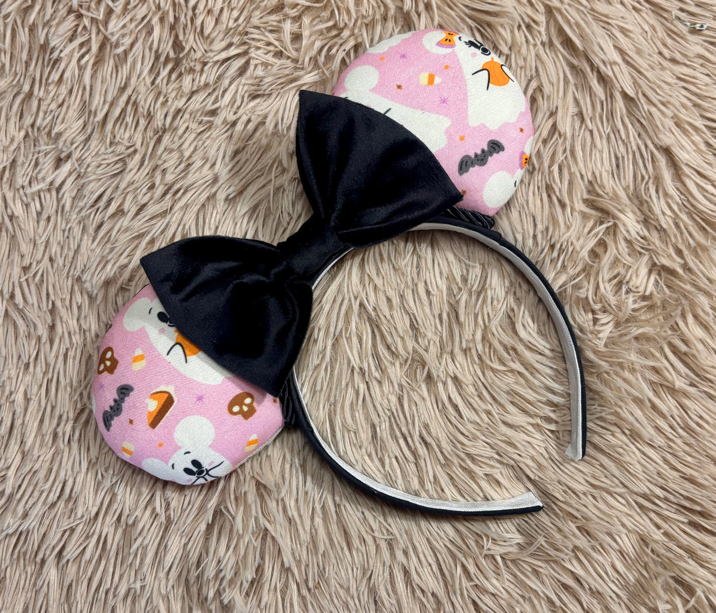 Pink Ghosts Ear Headband | Handmade Halloween Hair Accessory