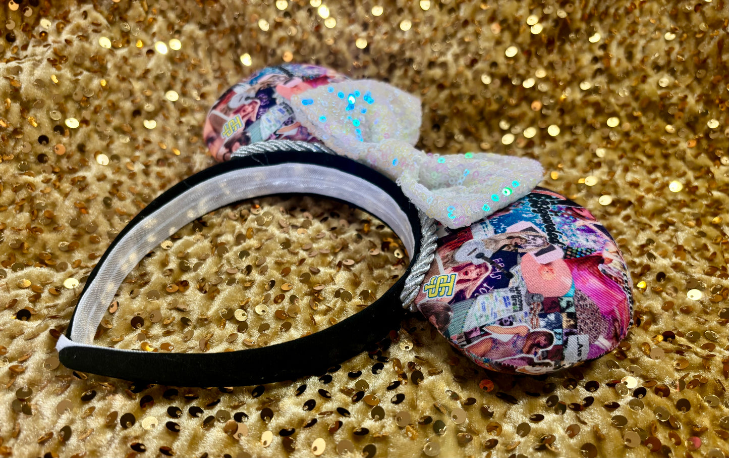 Bejeweled Mouse Ears Headband | Taylor Swift Inspired | Sparkly Swiftie Theme Park Ears | Ready to Ship