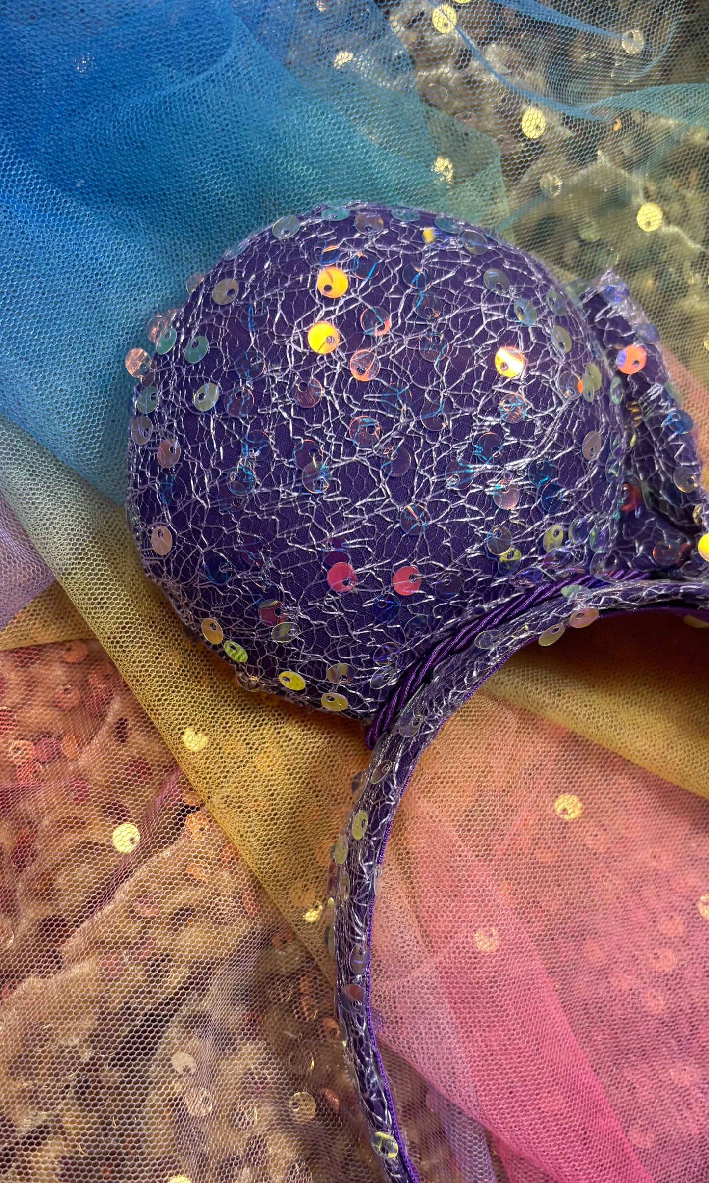 Purple Sequin Mouse Ears - Sparkle Mickey Ear Headband for Disney & Rapunzel