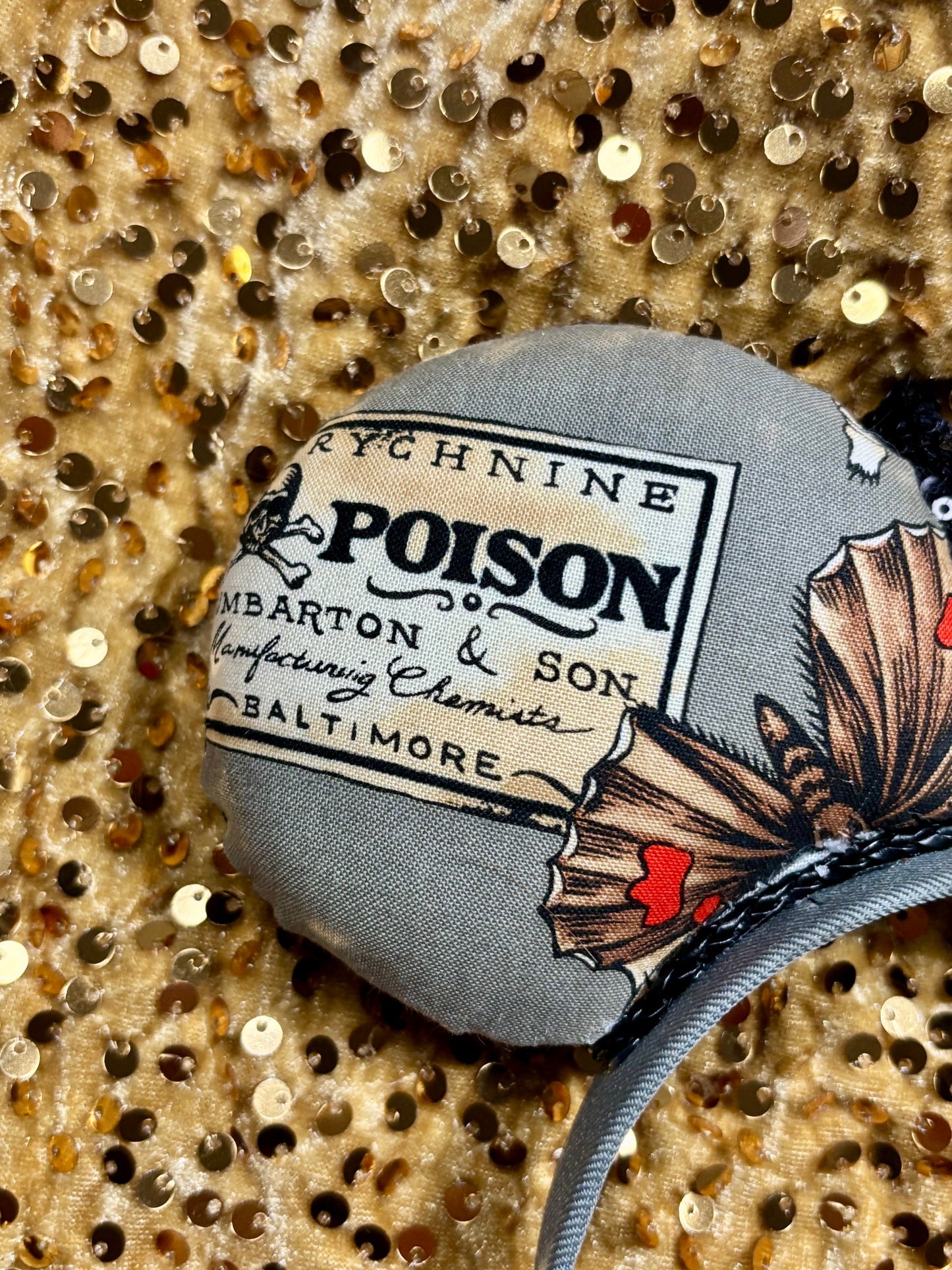 Keep It Creepy Mouse Ears | Handmade One-of-a-Kind Halloween Disney Headband with Sequin Bow