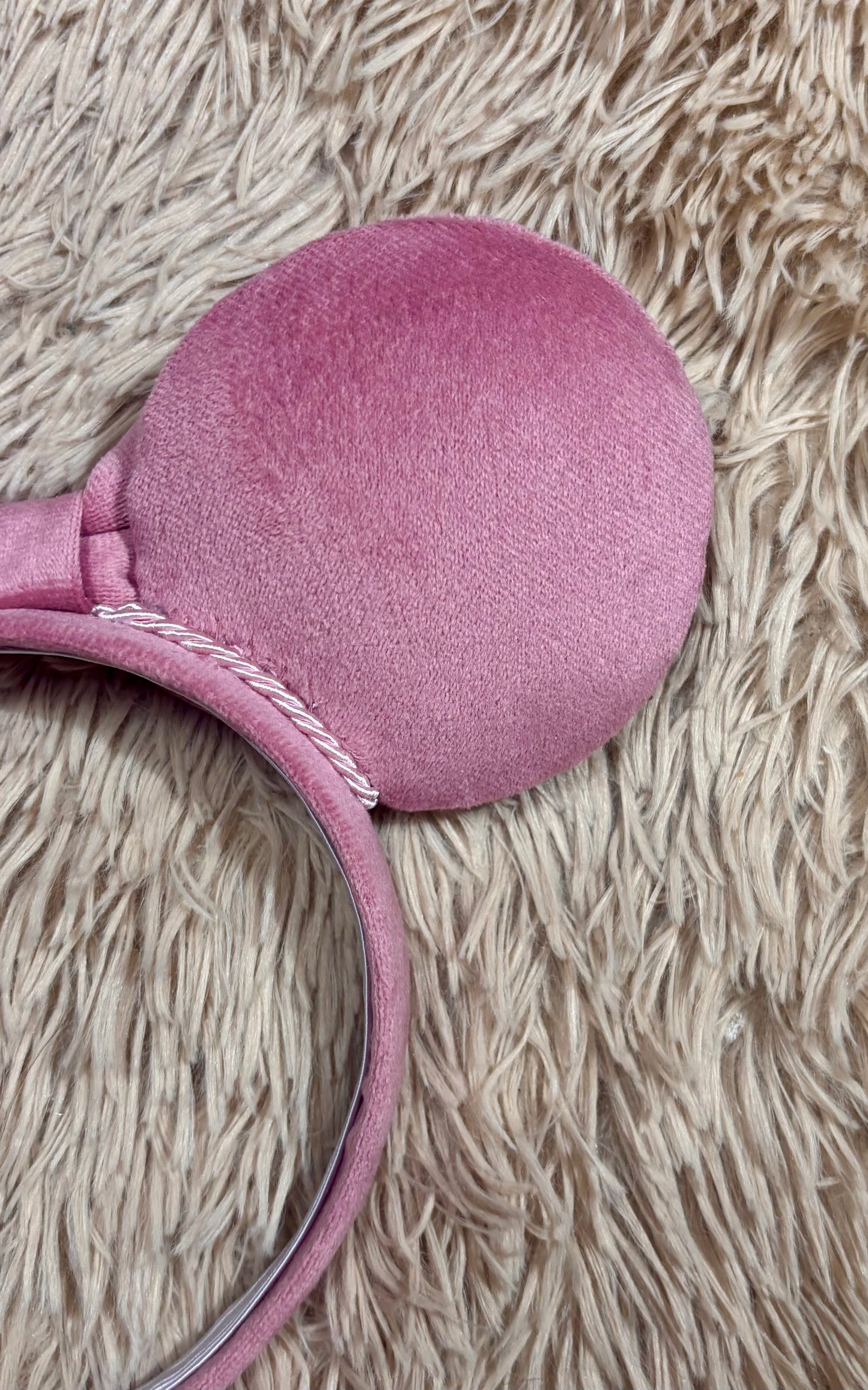Dusty Rose Velvet Ear Headband | Handmade Plush Bow Headband