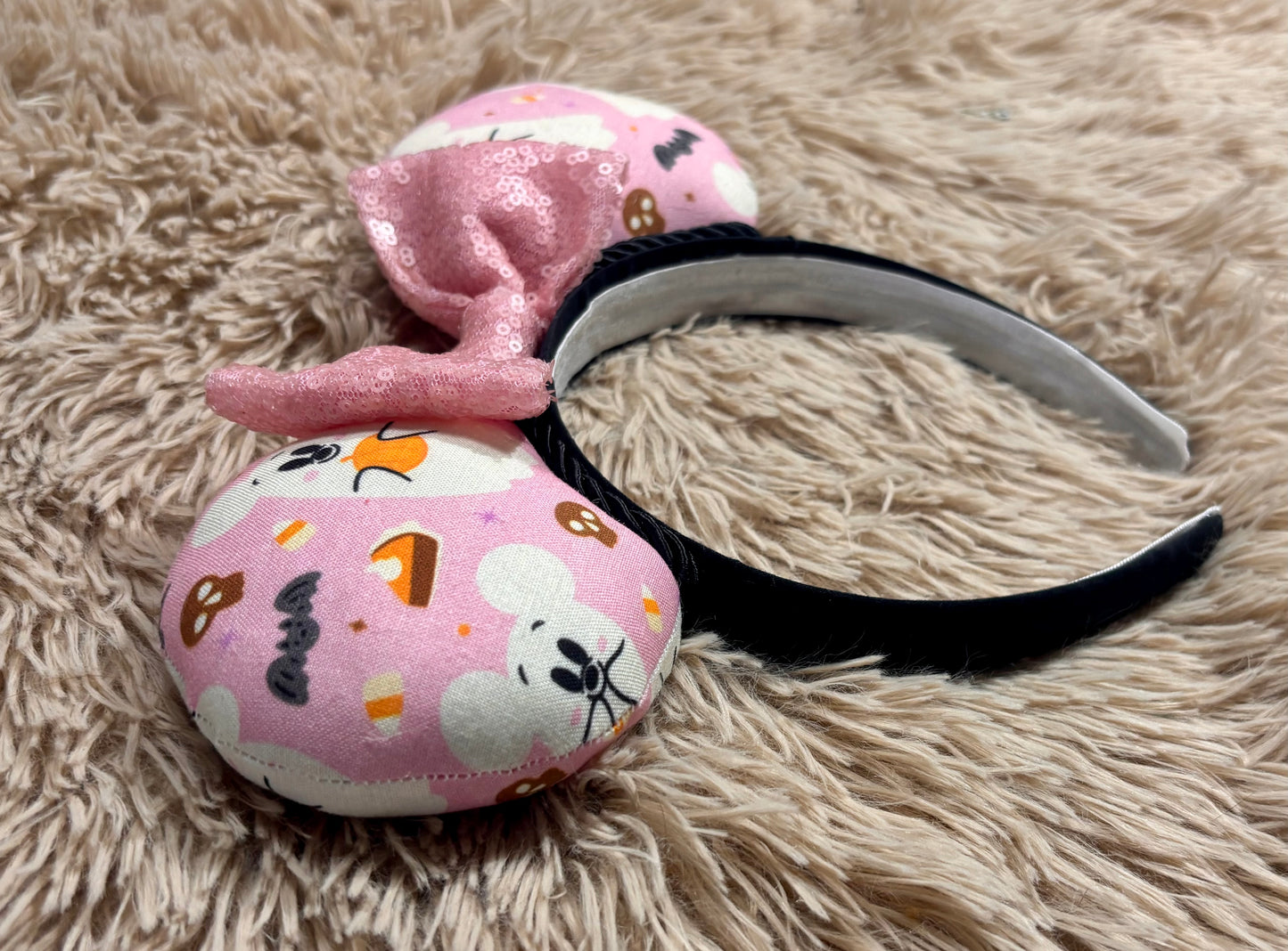 Pink Ghosts Ear Headband | Handmade Halloween Hair Accessory