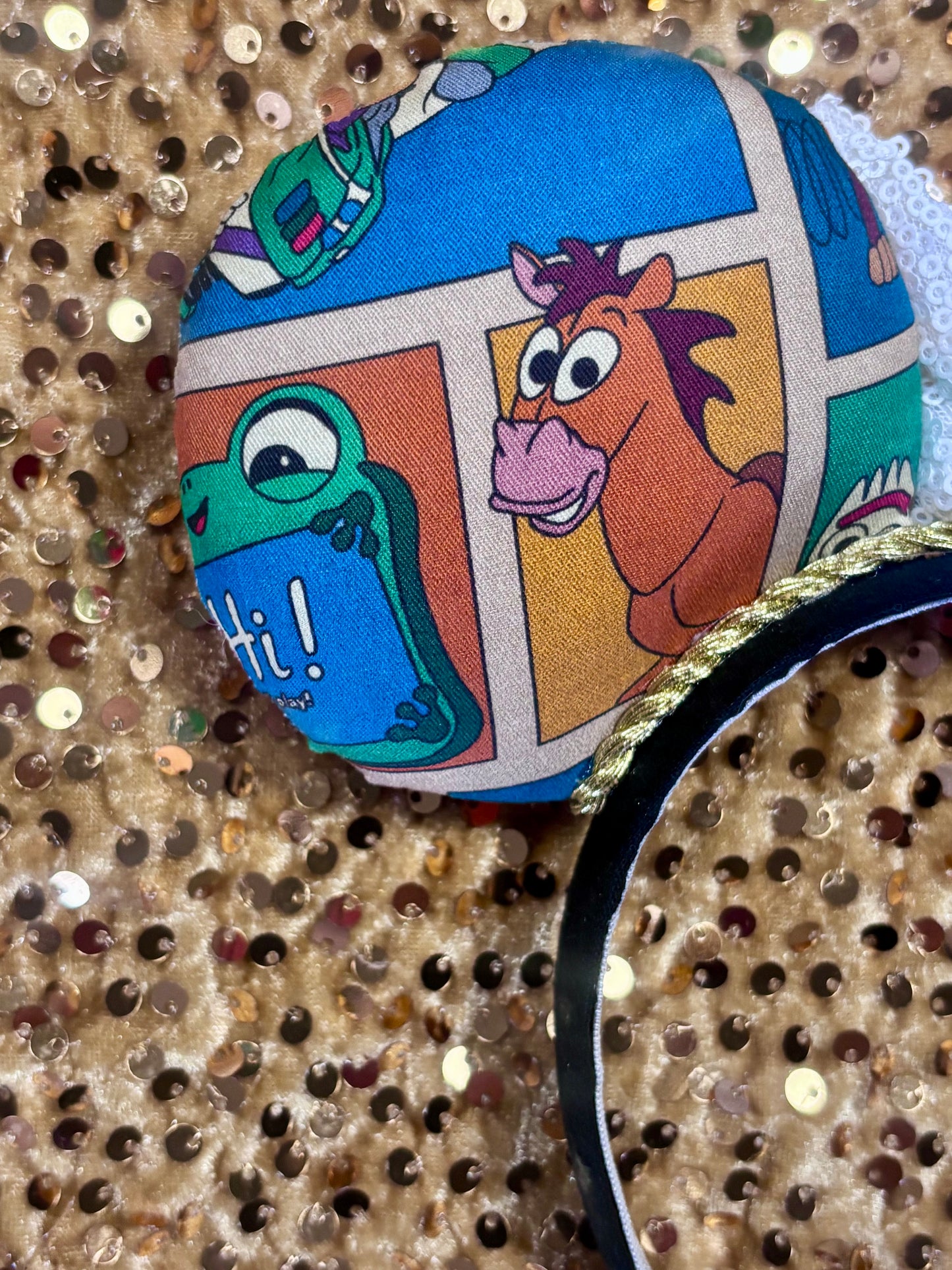 Back left mouse ear view. Handmade and ready to ship.