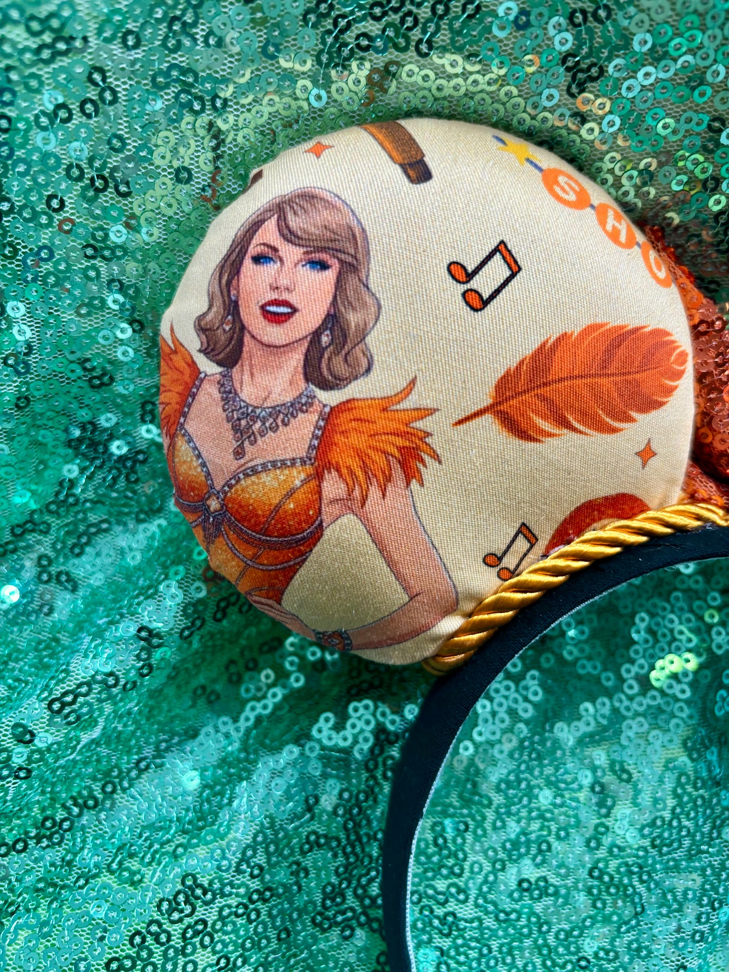 Wish List Mouse Ears | LOAS Inspired Orange Sequin Bow Theme Park Headband