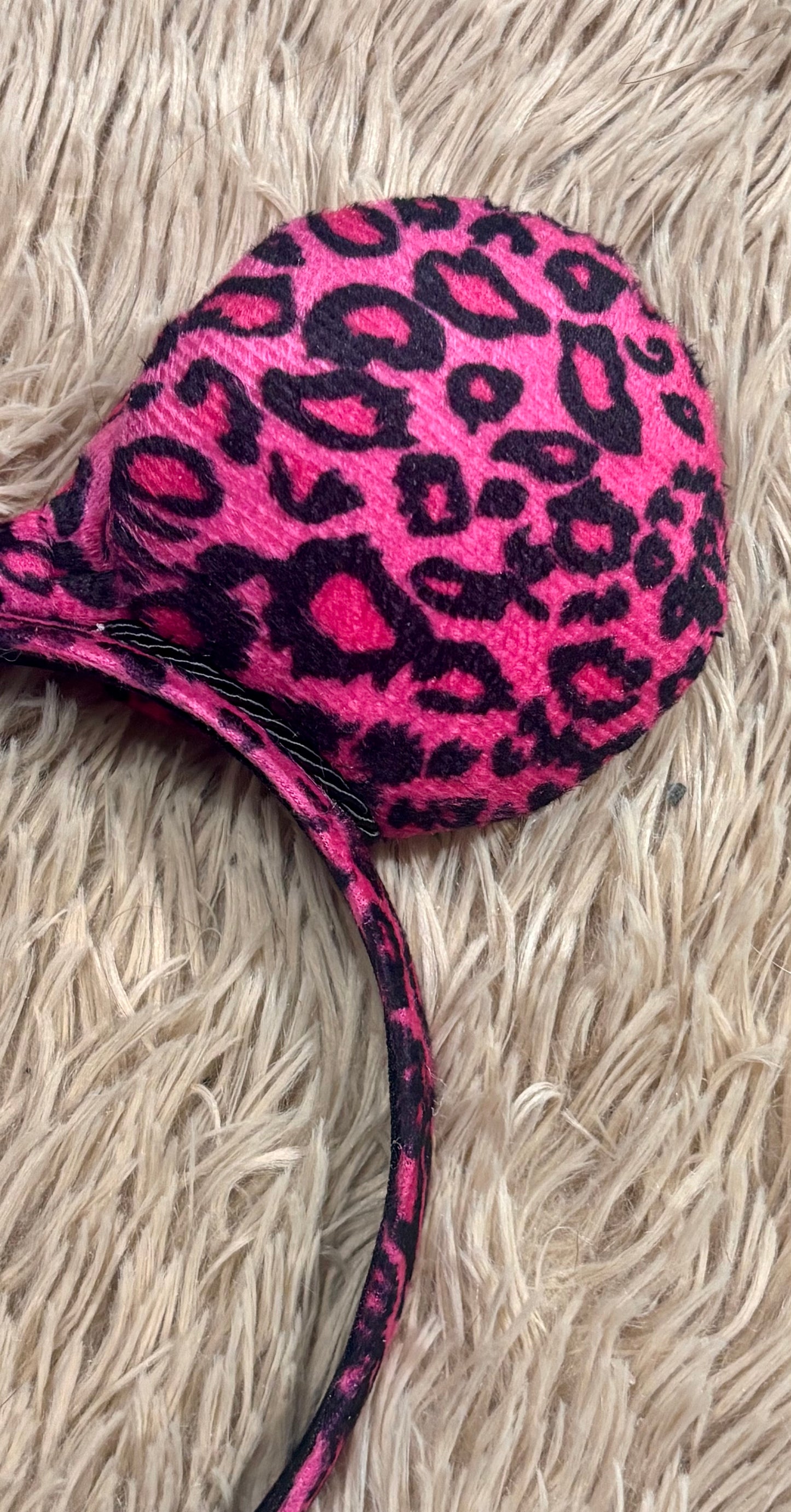 Pink Leopard Ear Headband | Handmade Corduroy