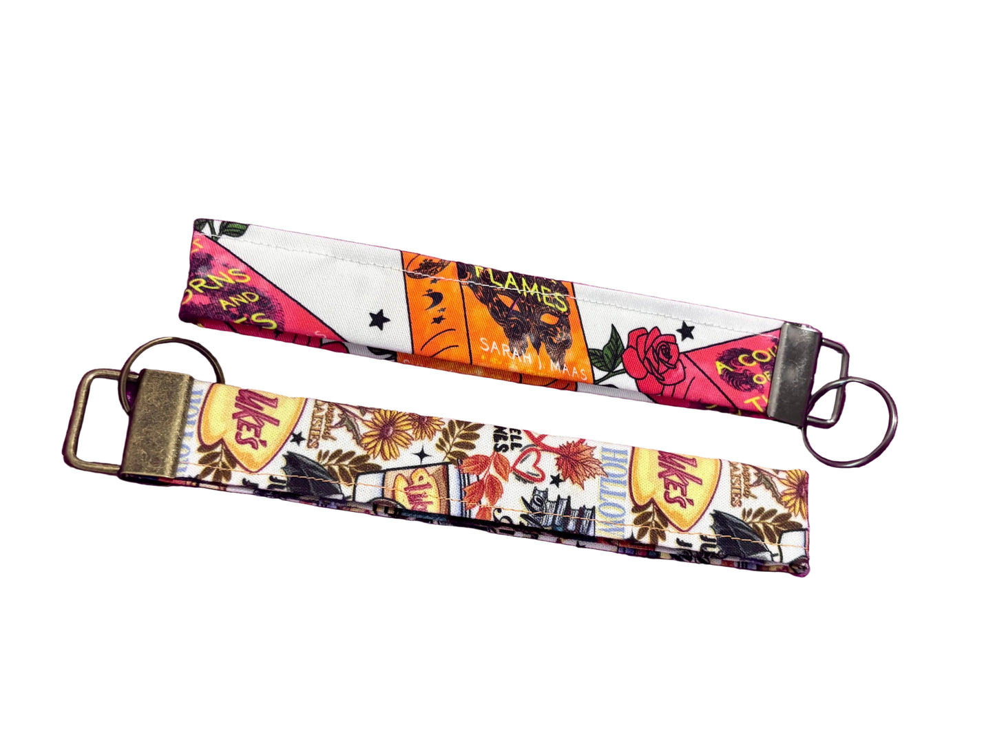 Keychain with colorful design on a white background