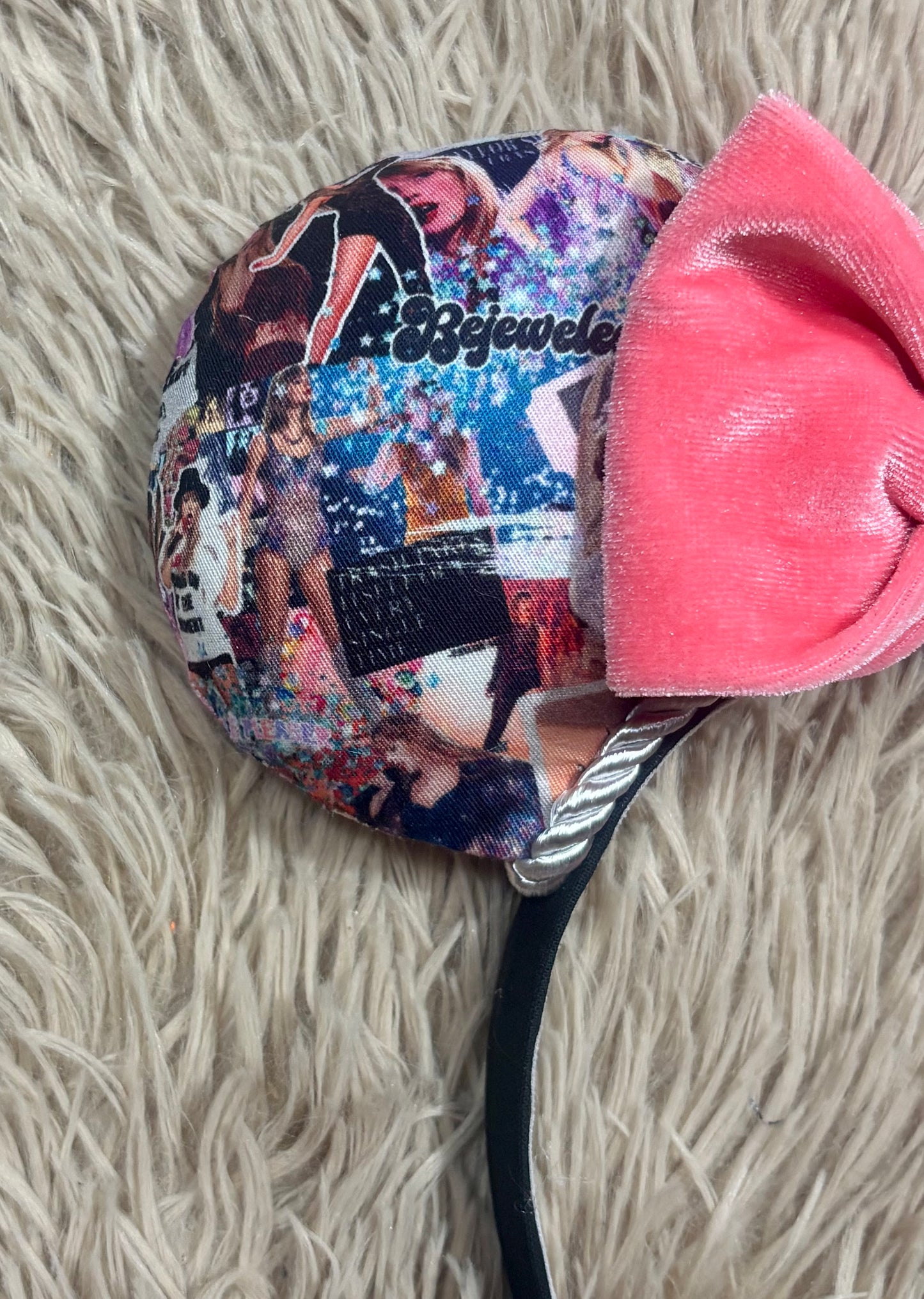 Sparkle & Shine Ear Headband – Handmade Custom Ears with soft pink Bow