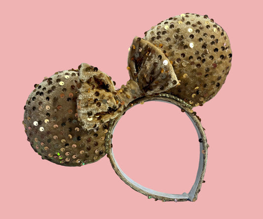 Gold Velvet Sequin Ears