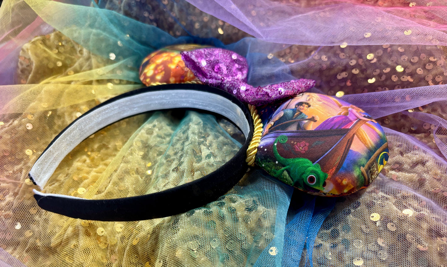 Tangled Inspired Mouse Ears - Rapunzel Purple Mickey Ears Headband