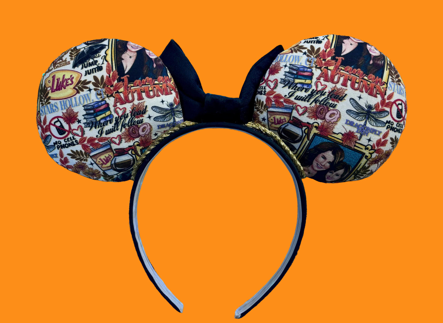 Back view of the mouse ears and trim. Handmade and ready to ship. 