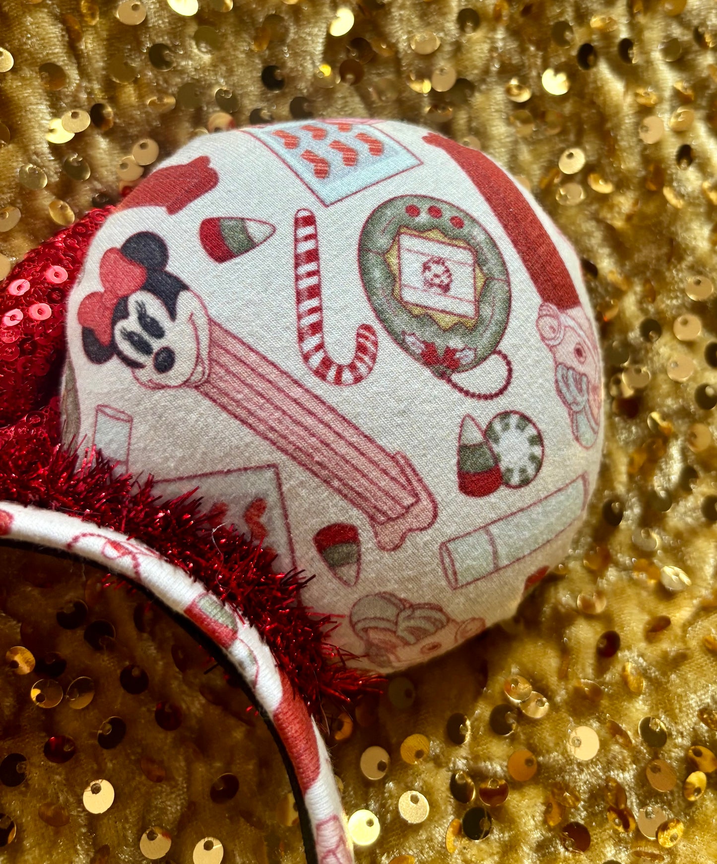 Christmas Stocking Stuffer Mouse Ears – Handmade Holiday Headband