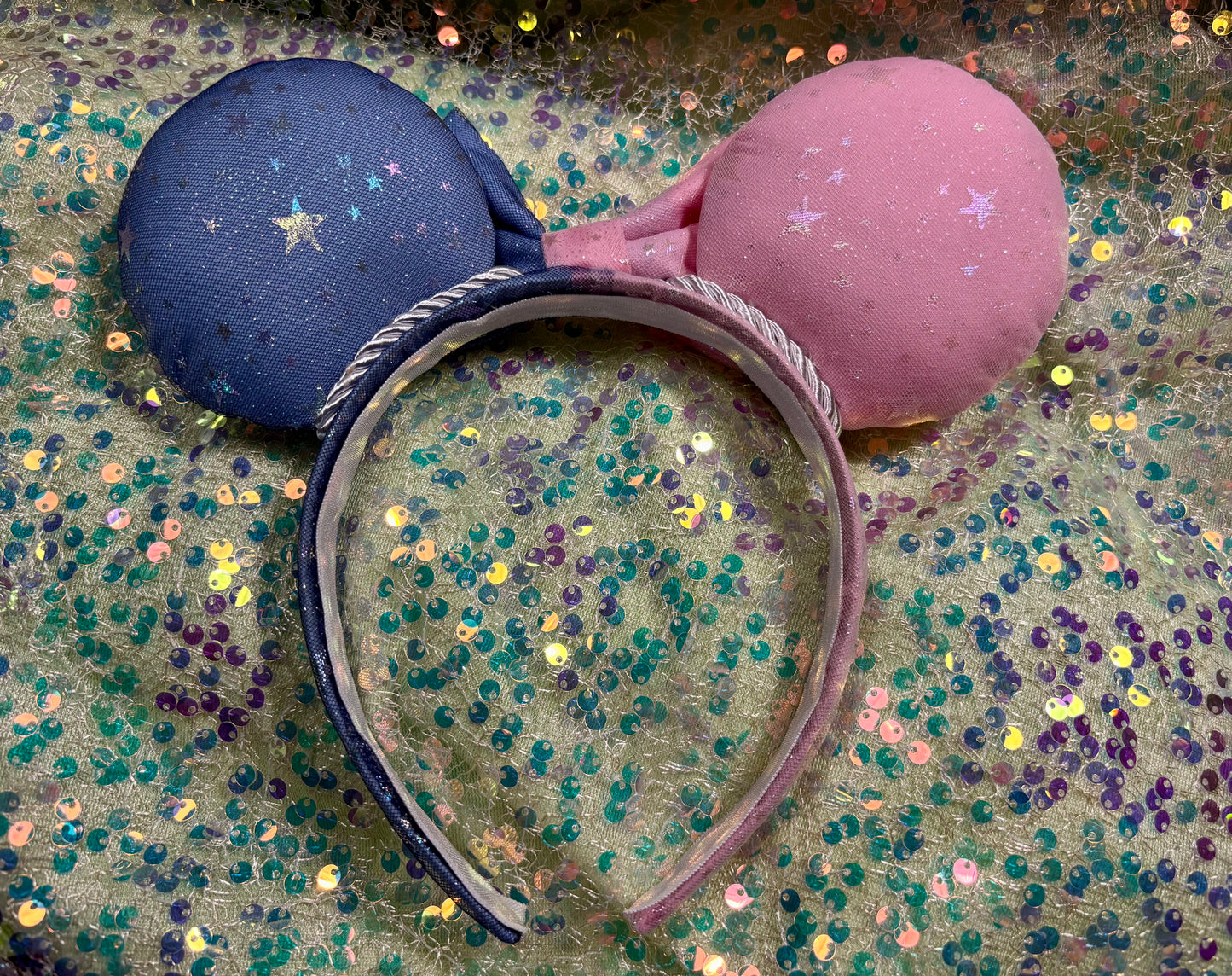 Sleeping Beauty Mouse Ears | Make It Pink Make It Blue Iridescent Star Headband
