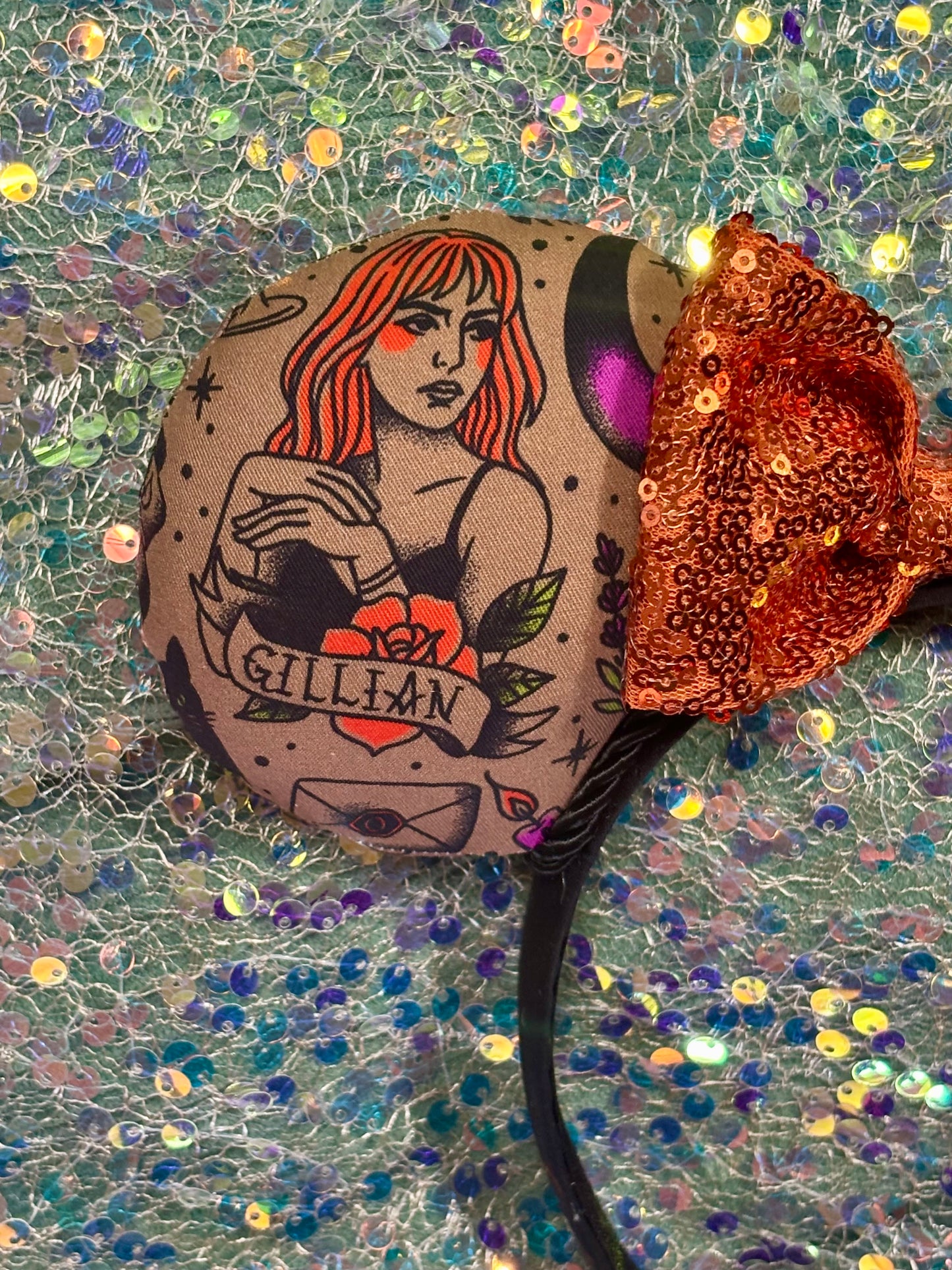 Owens Sisters Mouse Ears | Practically Magical Halloween Headband with Sequin Bow