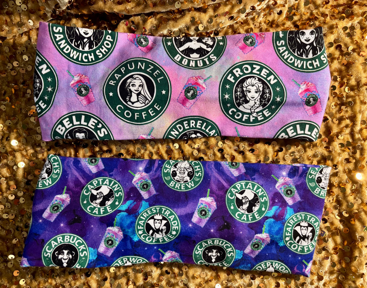 Caffeinated Characters Headwrap Bundle | Disney Coffee Lover 2-Pack Headband Set