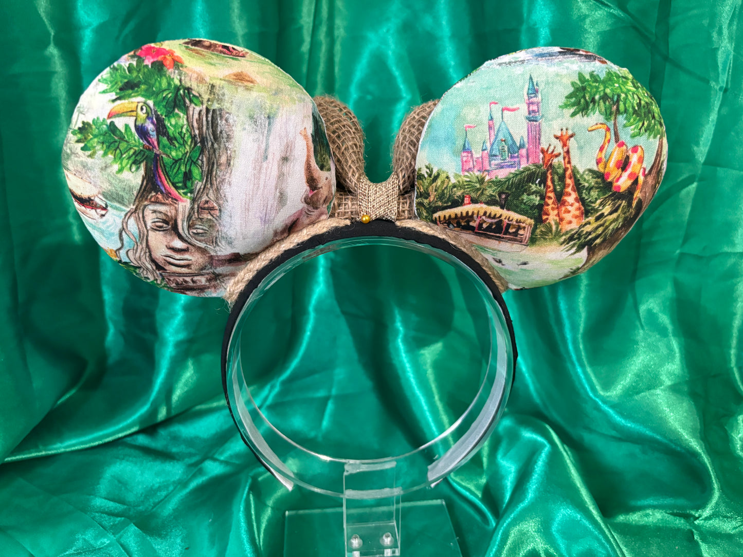 Jungle Cruise Mouse Ears – Magic Kingdom Safari Inspired Handmade Disney Headband | Brown Sequin Bow