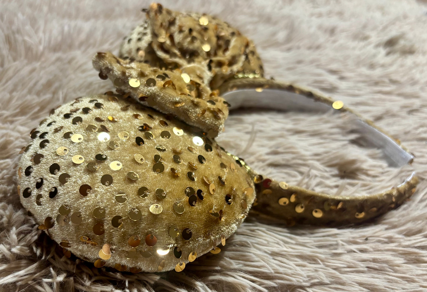 Gold Velvet Sequin Ears
