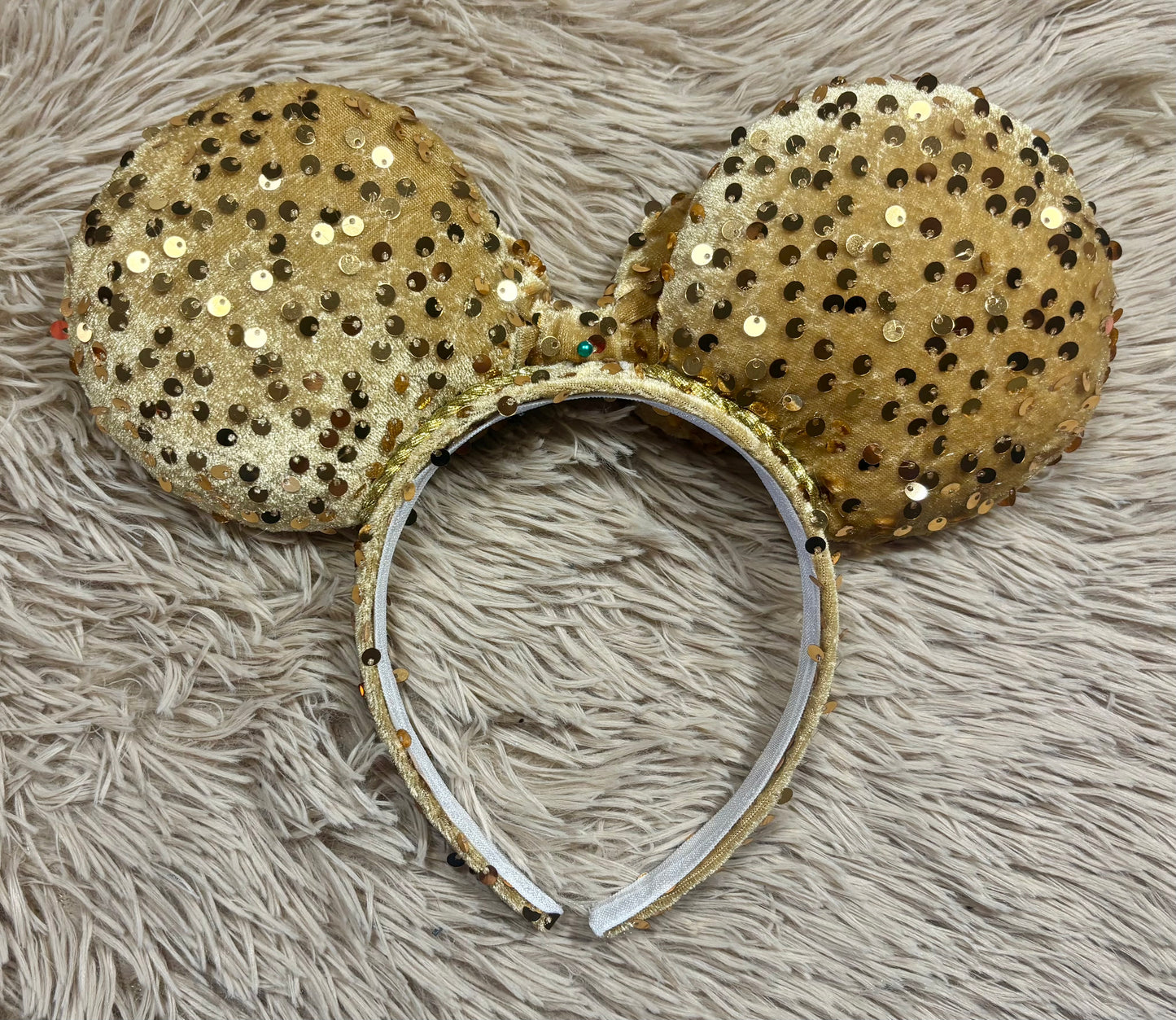 Gold Velvet Sequin Ears