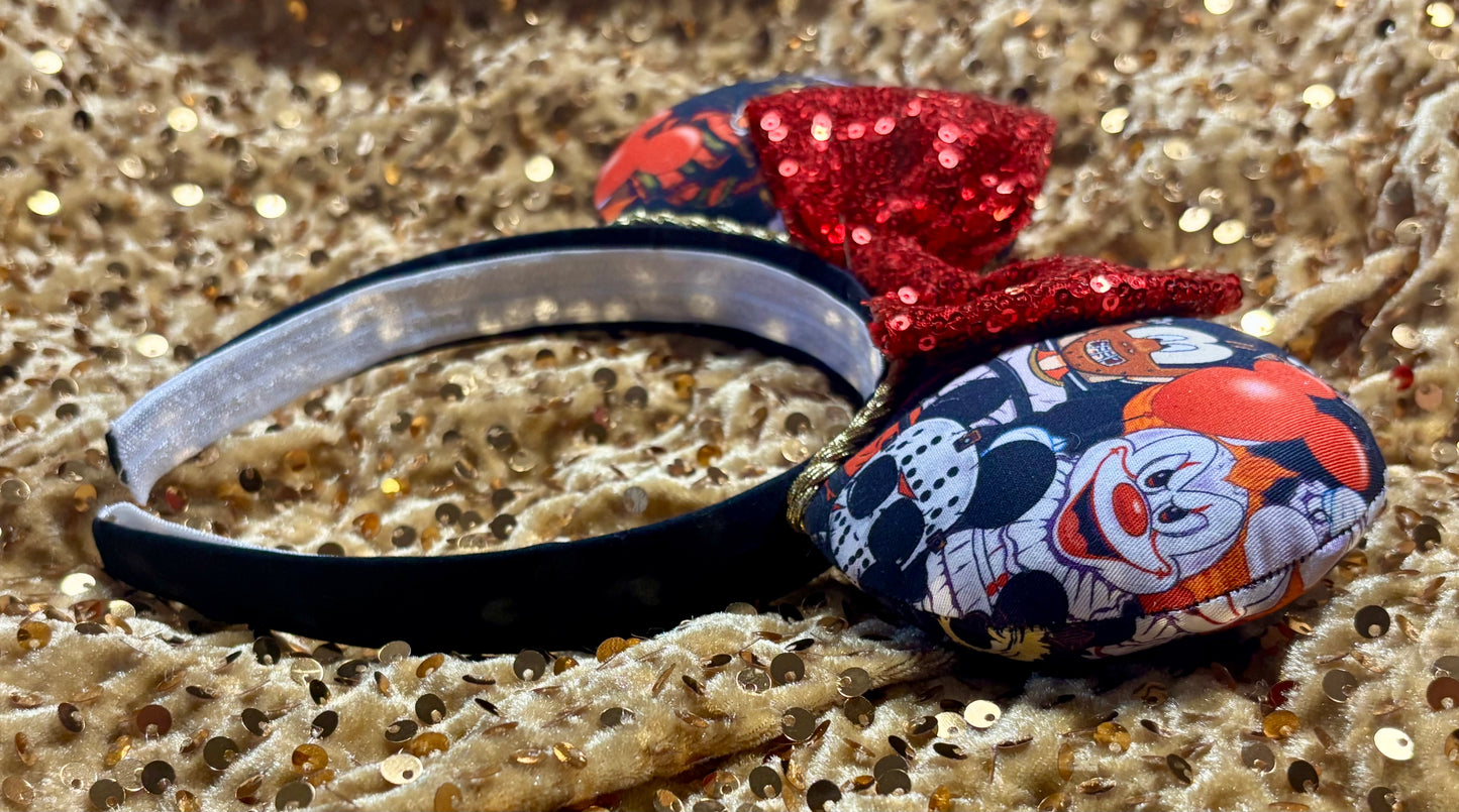 Horror Toons Mouse Ears - Halloween Villain Theme Park Headband