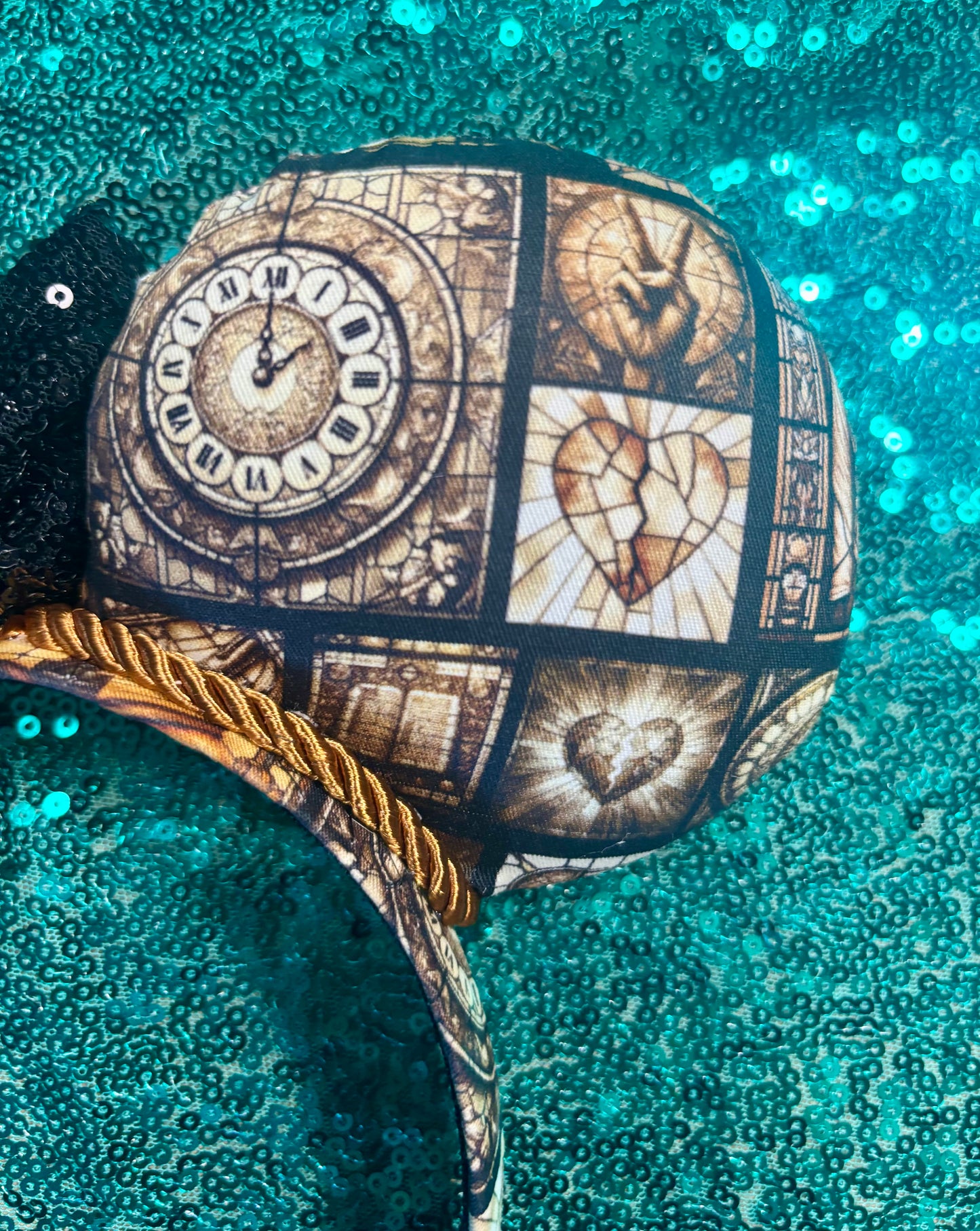 Shades of Greige Mouse Ears | Handmade Neutral Disney Headband with Sequin Bow