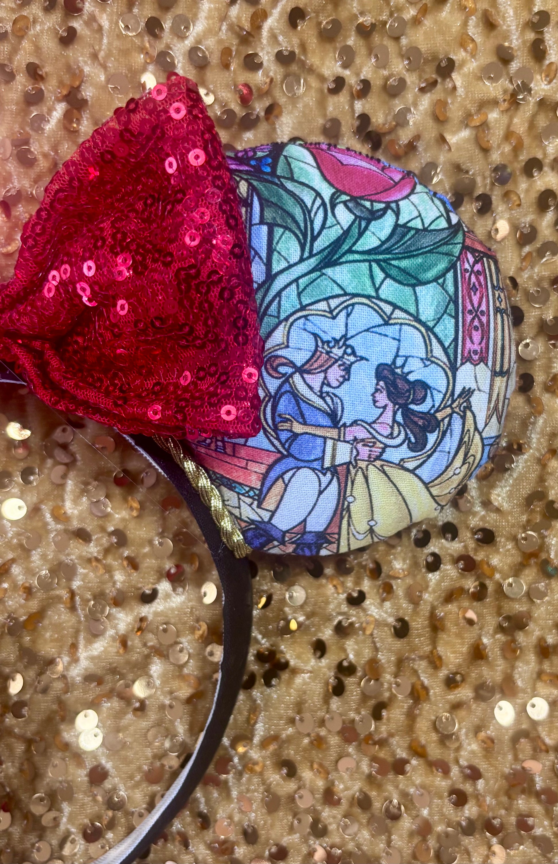 Front right side view of mouse ears. Made and ready to ship.