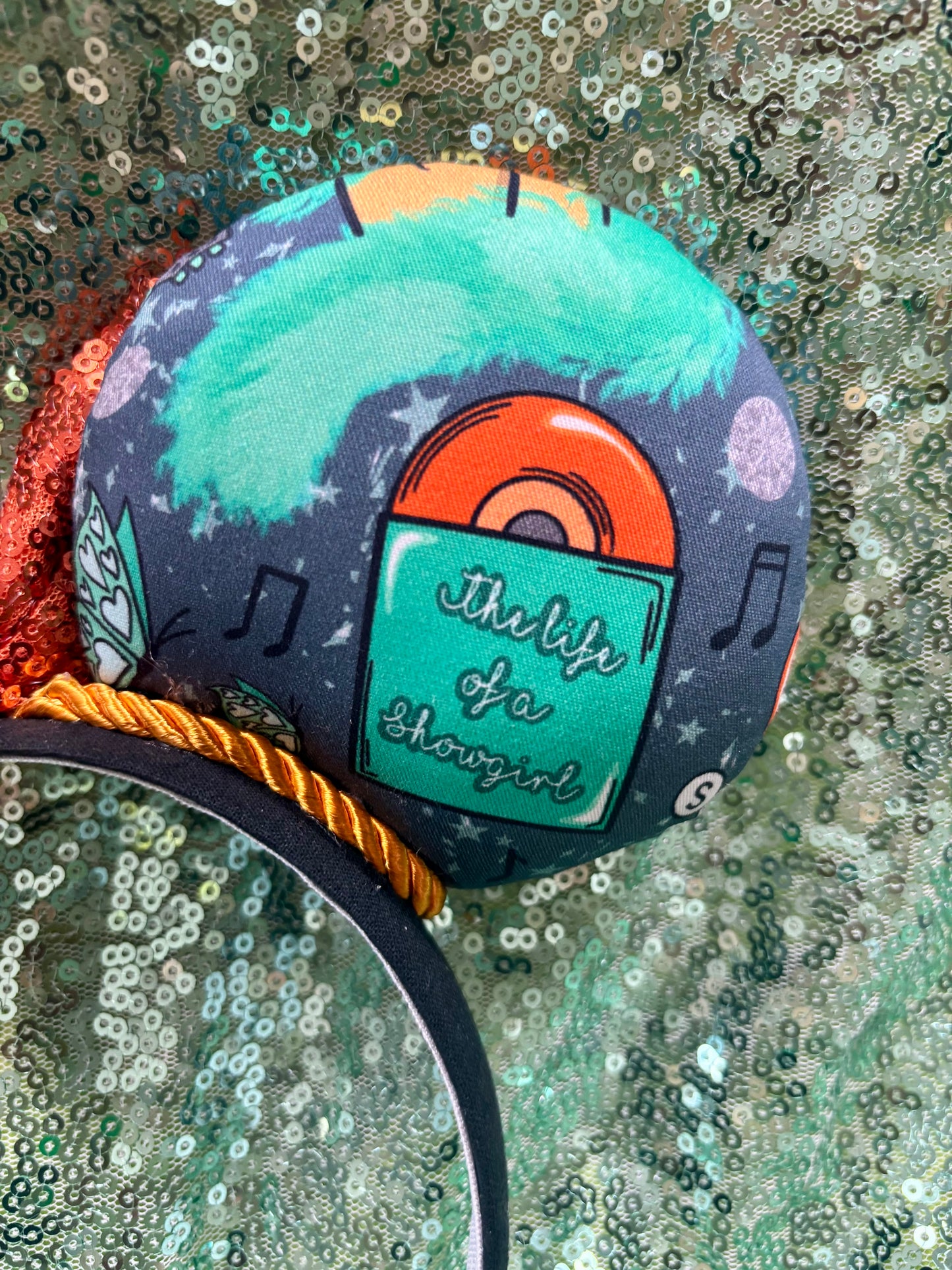 Wish List Mouse Ears | LOAS Inspired Orange Sequin Bow Theme Park Headband