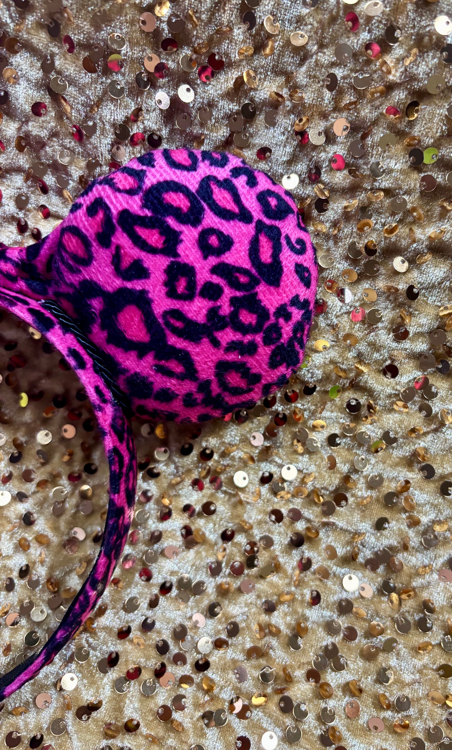 Pink Leopard Mouse Ears Headband | Animal Print Disney Ears | Handmade & Ready to Ship