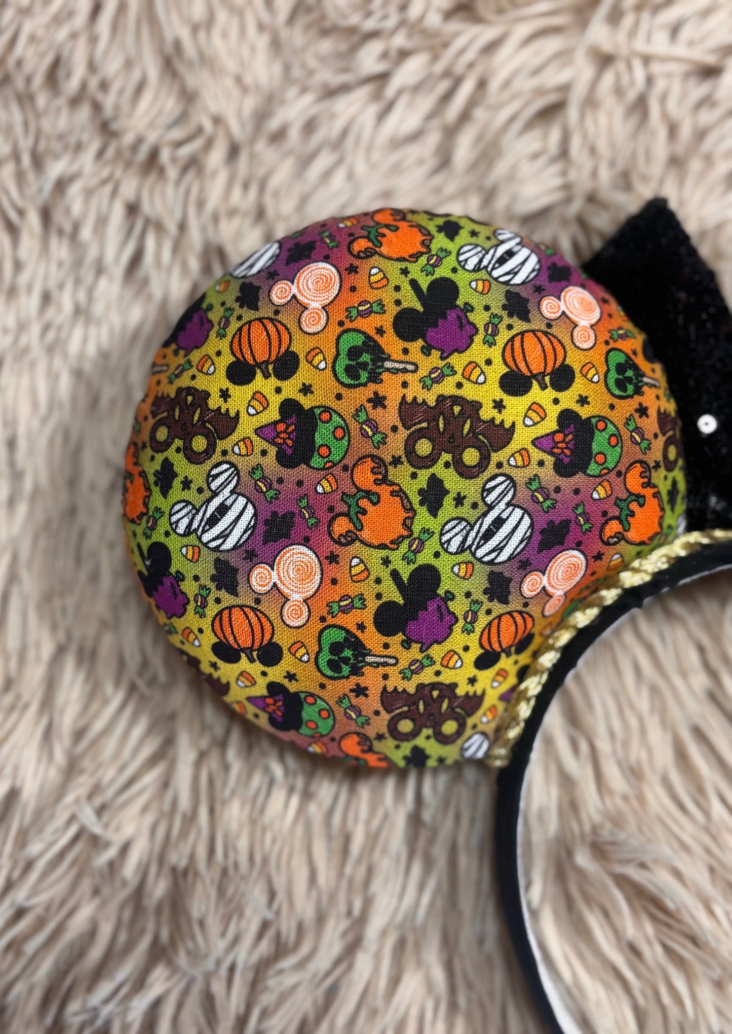 Halloween Treats Ear Headband | Handmade Spooky-Cute Hair Accessory