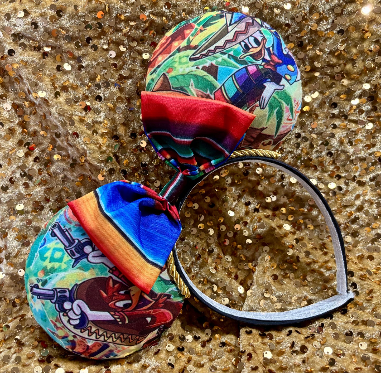 Three Caballeros Mouse Ears – EPCOT Mexico Pavilion Inspired Handmade Disney Headband