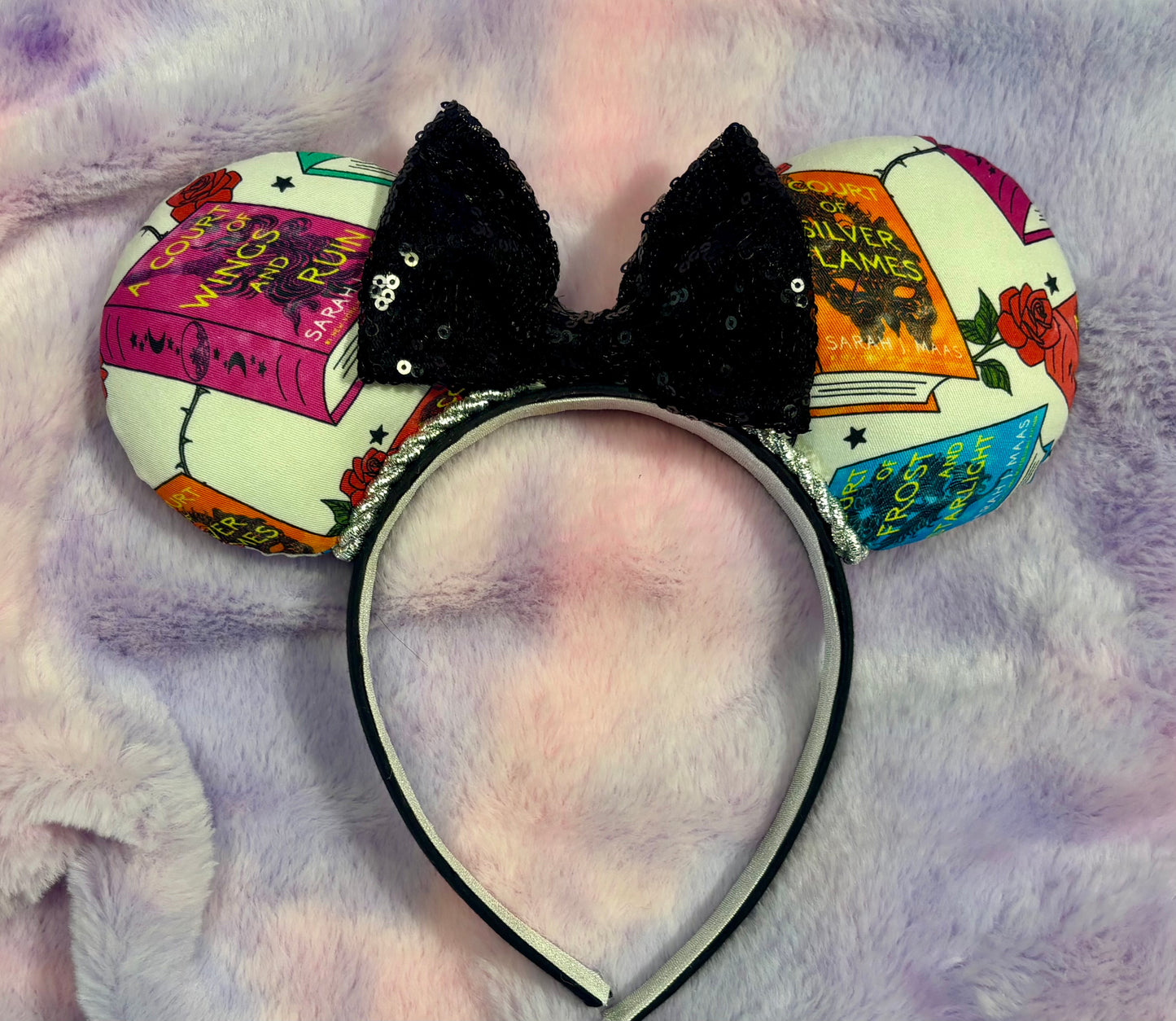 ACOTAR Inspired Mouse Ears | Handmade A Court of Thorns and Roses Disney Headband with Sequin Bow