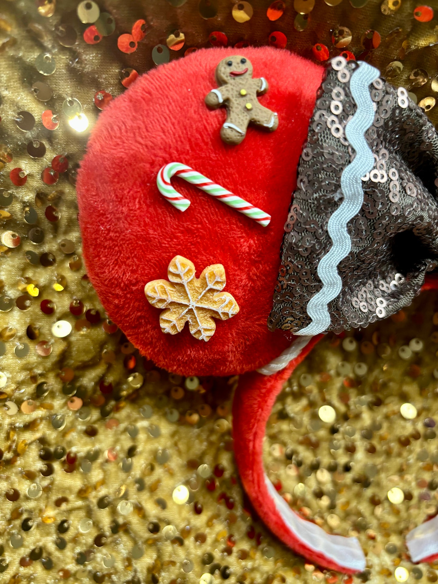 Gingerbread Mouse Ears - Christmas Mickey Ear Headband for Disney Holiday Events