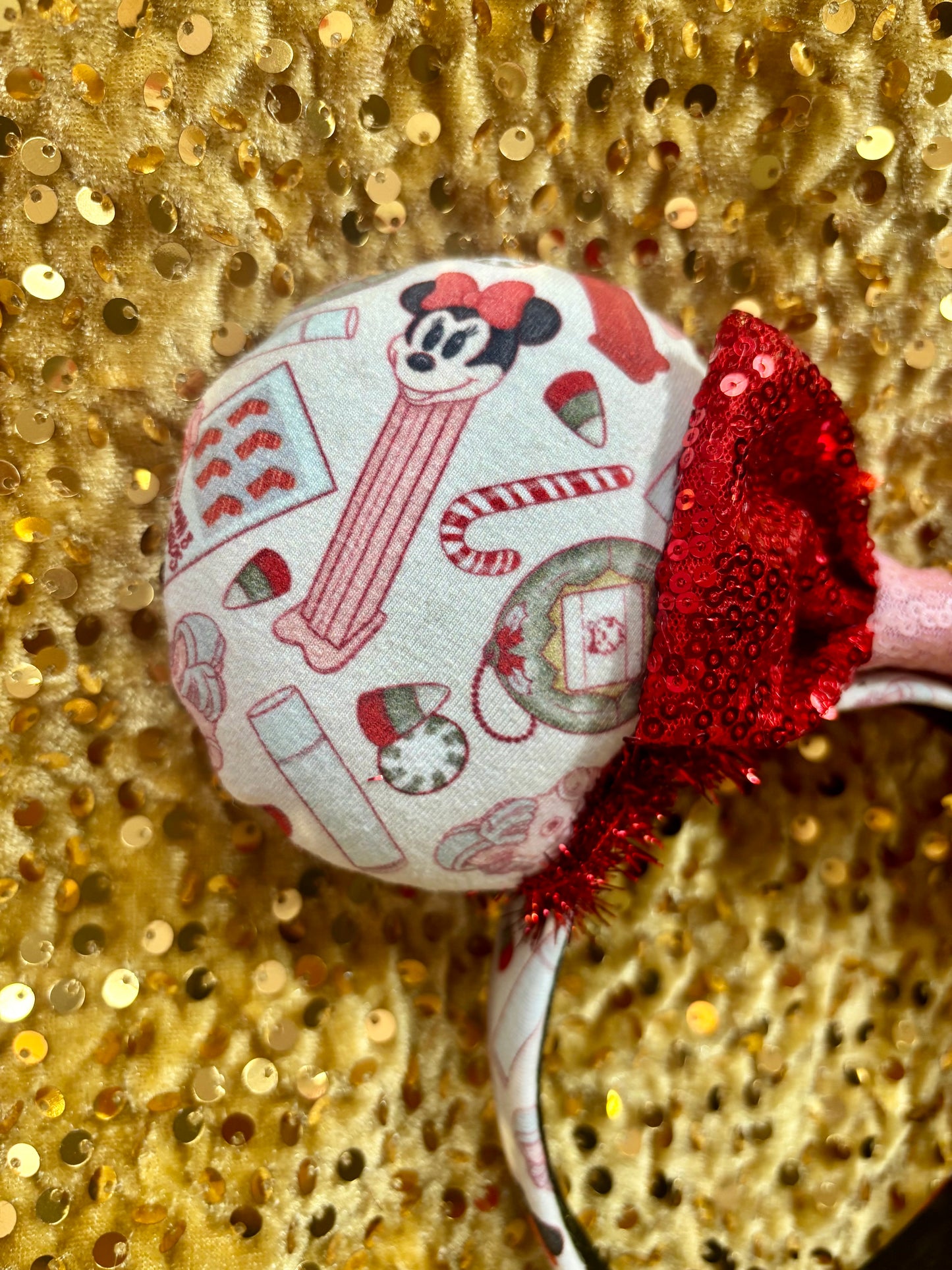 Christmas Stocking Stuffer Mouse Ears – Handmade Holiday Headband