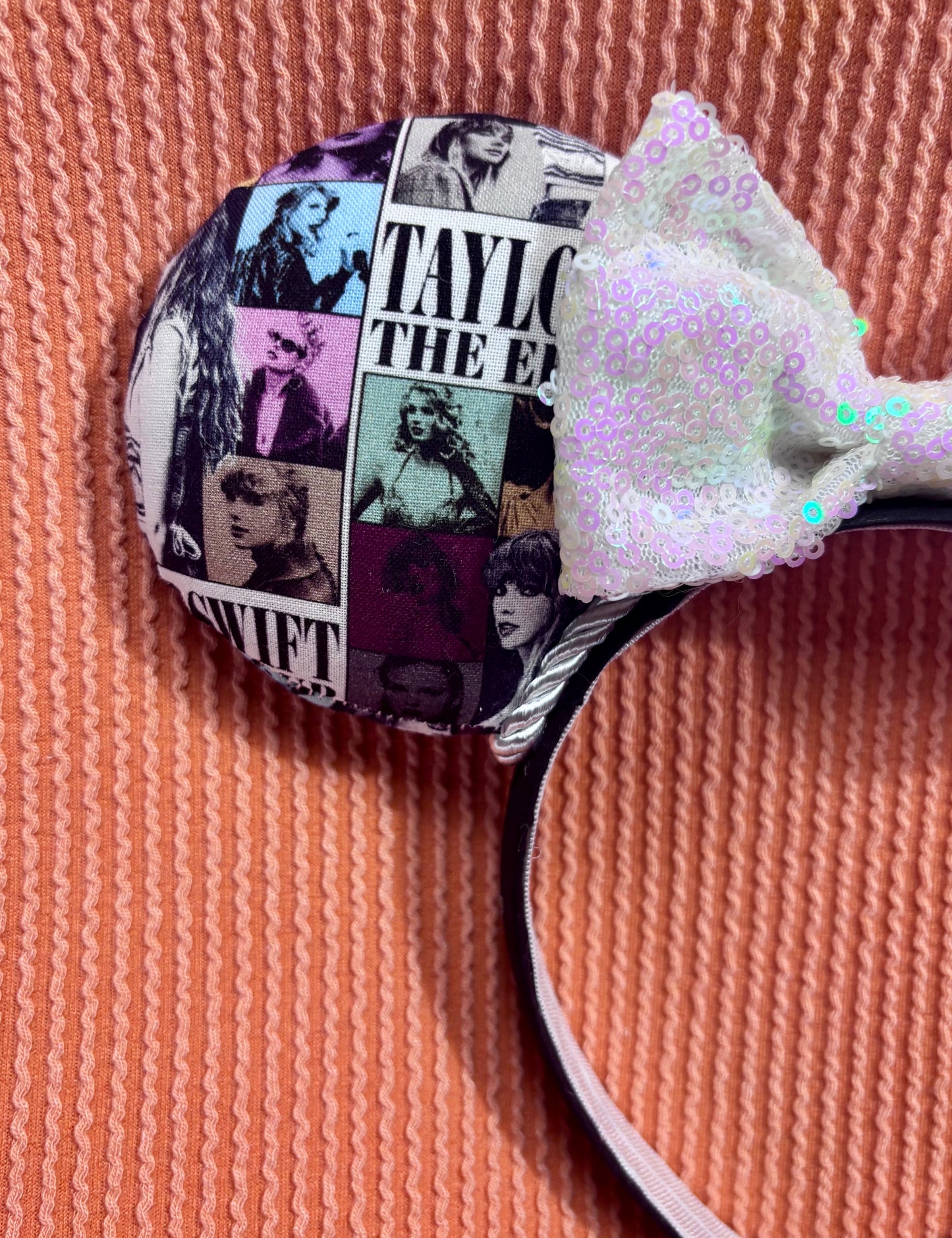 The Eras Ears — Handmade Mouse Ear Headband | Eras-Inspired Collage Fabric