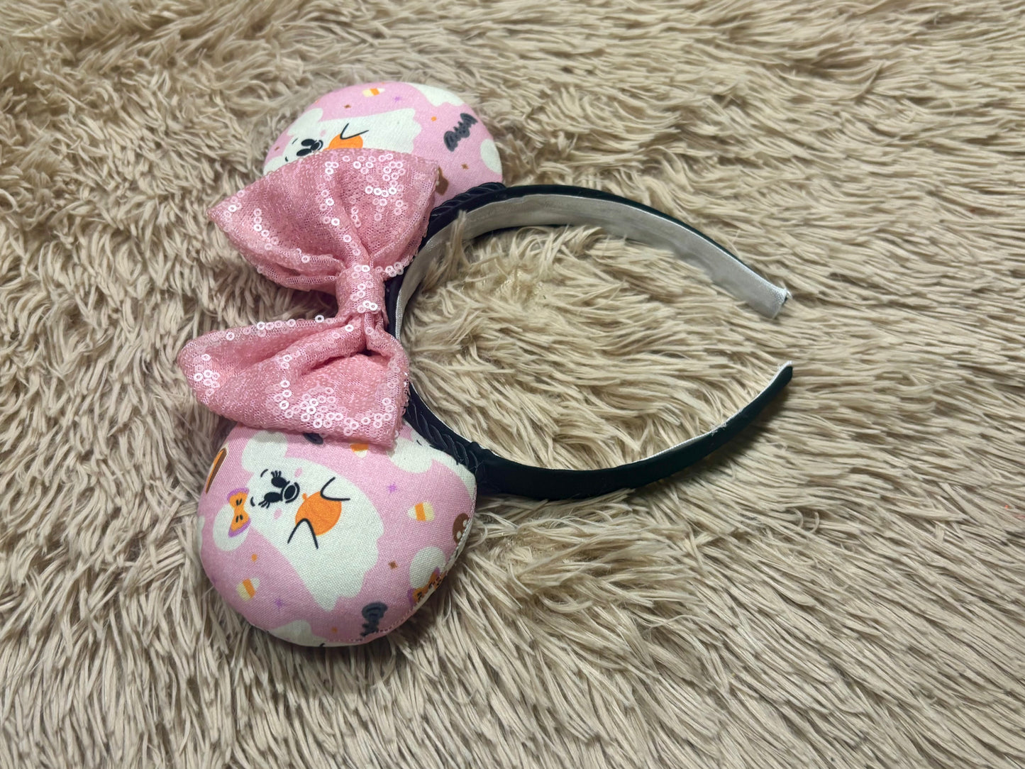 Pink Ghosts Ear Headband | Handmade Halloween Hair Accessory