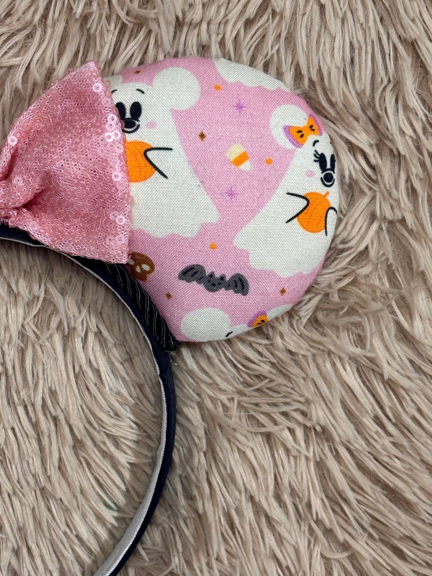Pink Ghosts Ear Headband | Handmade Halloween Hair Accessory