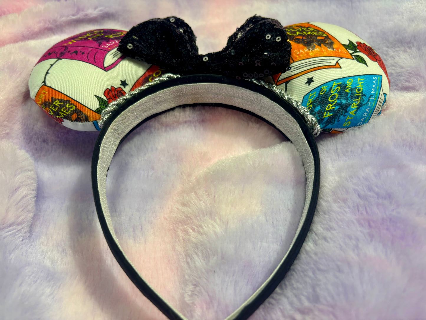 ACOTAR Inspired Mouse Ears | Handmade A Court of Thorns and Roses Disney Headband with Sequin Bow