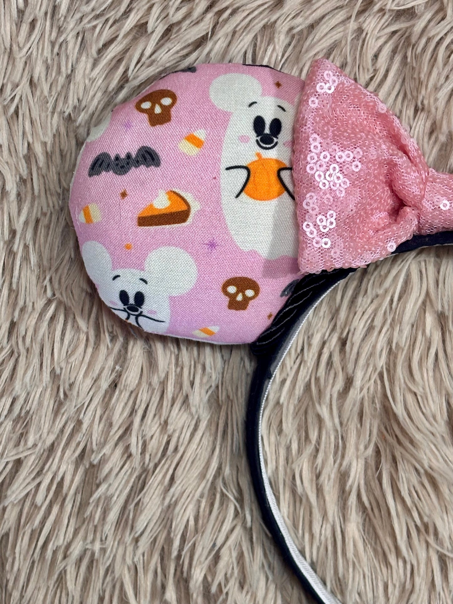 Pink Ghosts Ear Headband | Handmade Halloween Hair Accessory