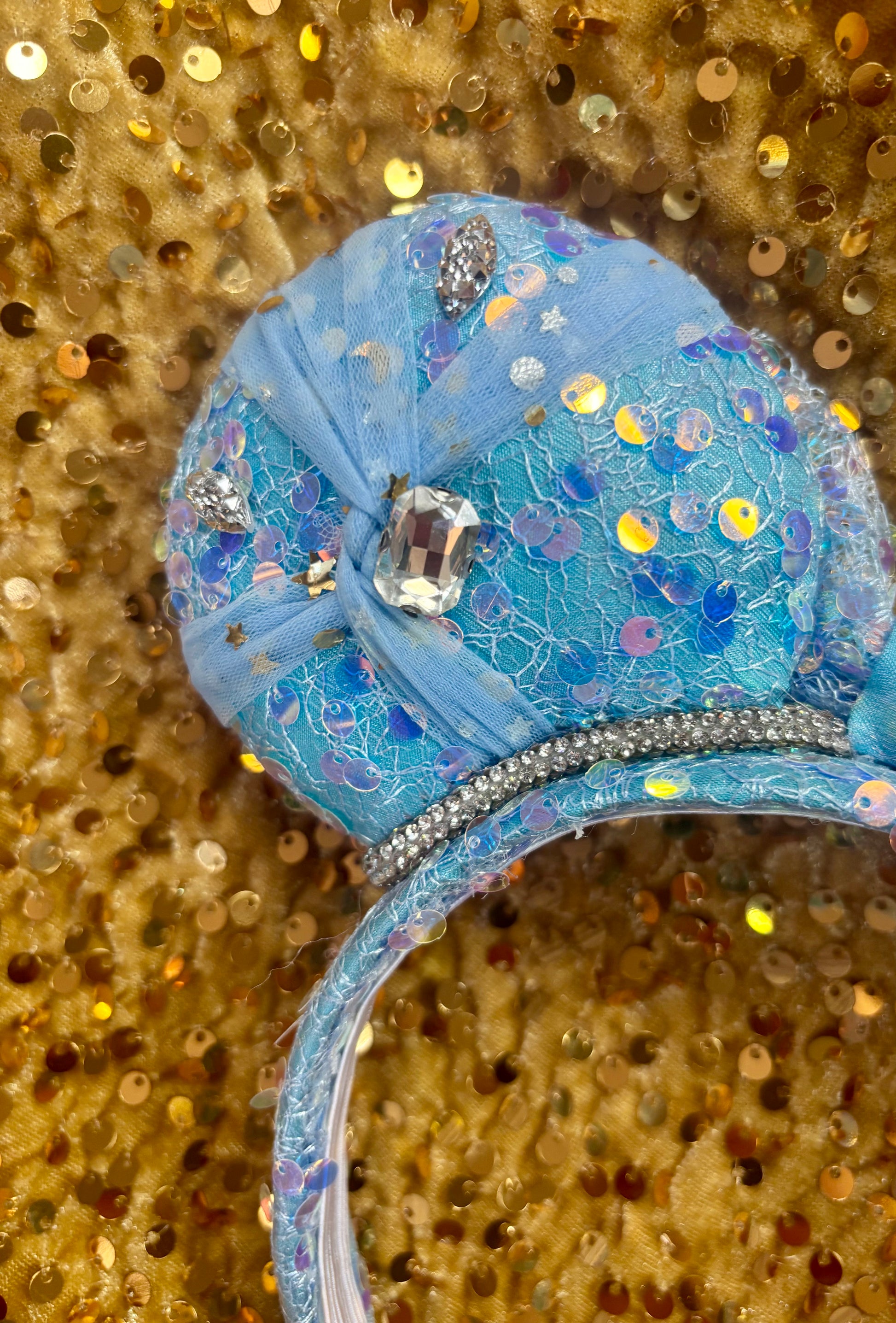 Close up of back left mouse ear. Handmade and ready to ship.