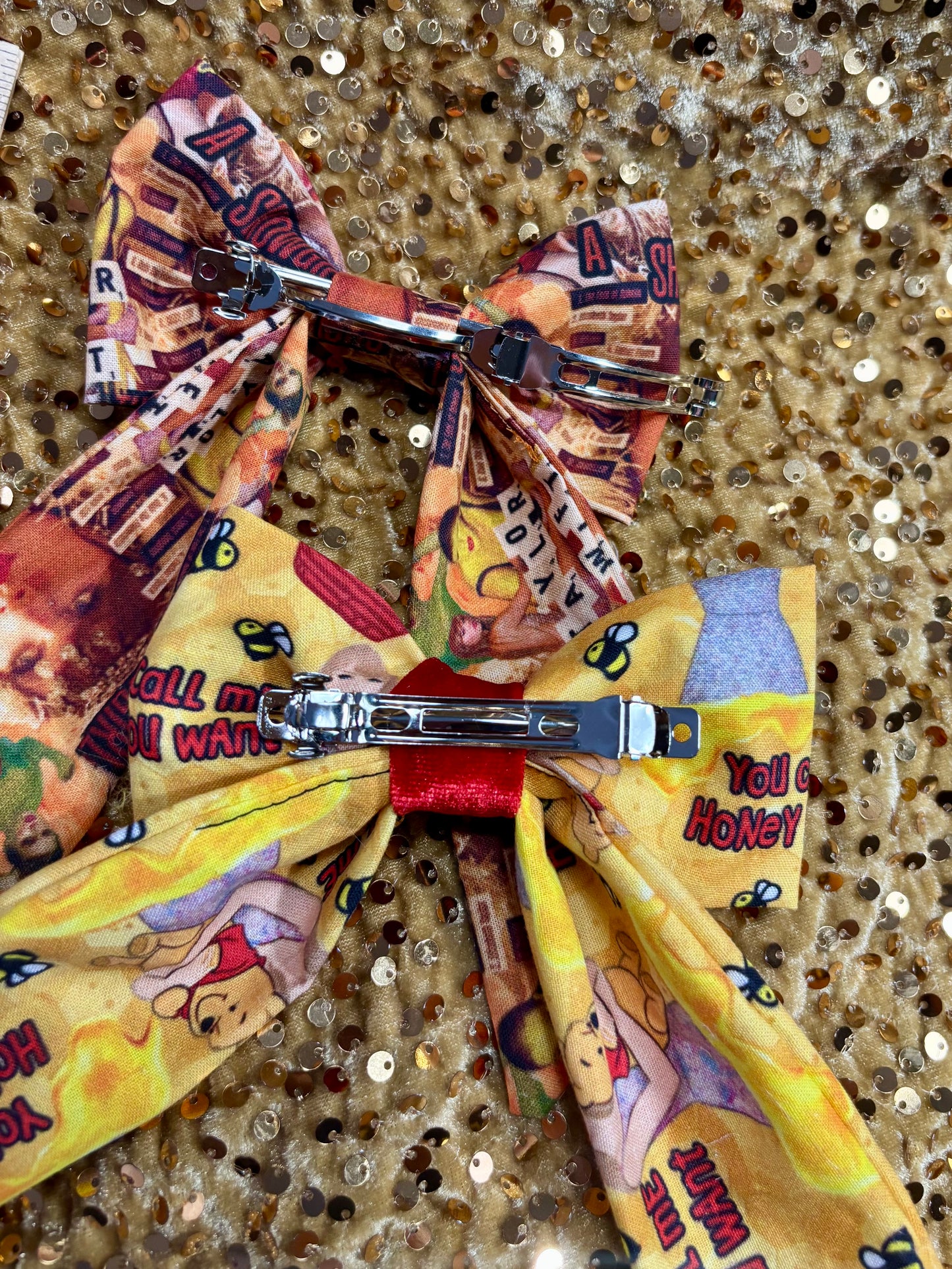 Showgirl Hair Bow Bundle | Orange & Green Taylor Swift Inspired | 2-Piece Handmade Set | Ready to Ship