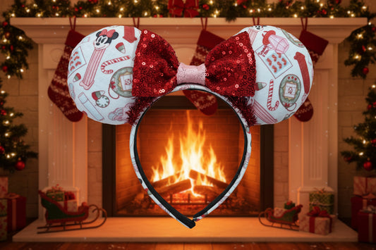 Christmas Stocking Stuffer Mouse Ears – Handmade Holiday Headband