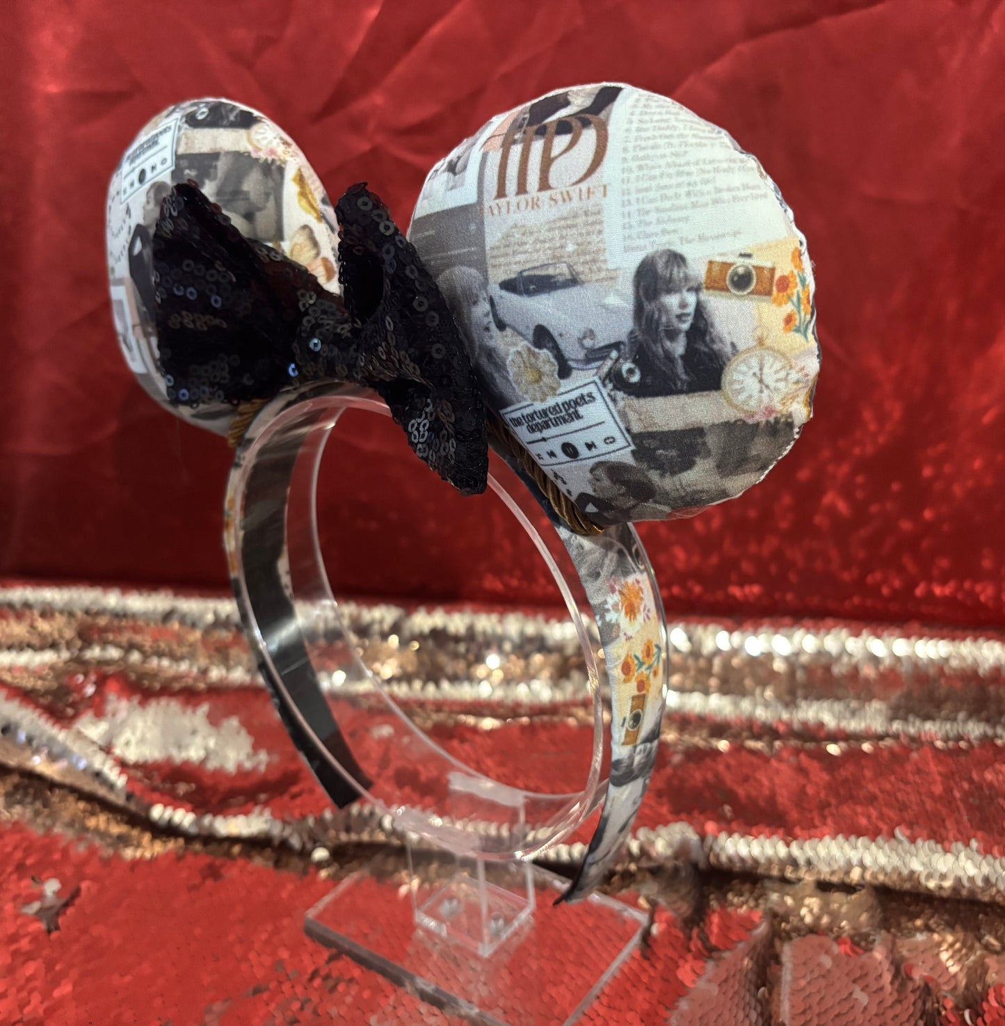 The Poet Mouse Ears - Taylor Inspired Headband with Sequin Bow