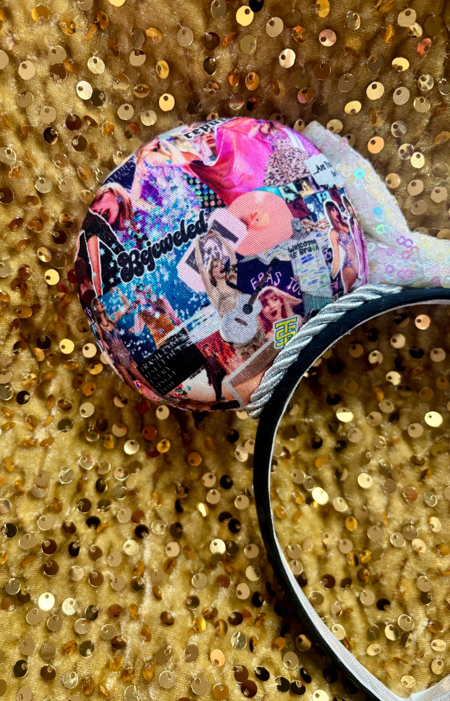 Bejeweled Mouse Ears Headband | Taylor Swift Inspired | Sparkly Swiftie Theme Park Ears | Ready to Ship