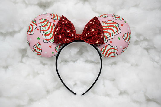 Christmas Tree Cakes Mouse Ears Headband - Handmade Holiday Ears