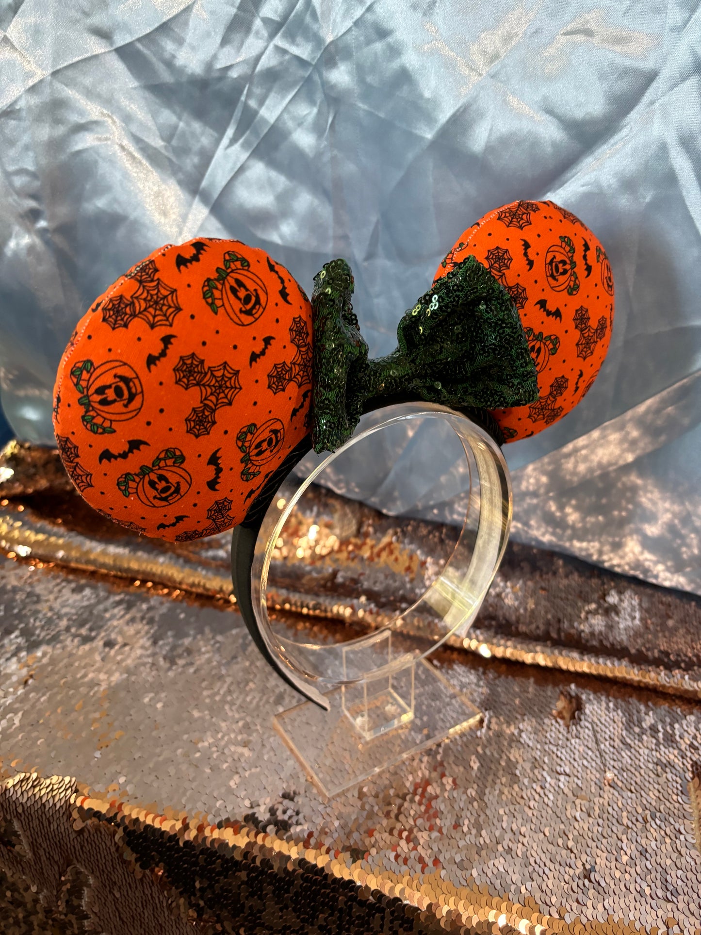 Boo to You Mouse Ears – Handmade Disney Halloween Headband with Black Twisted Trim