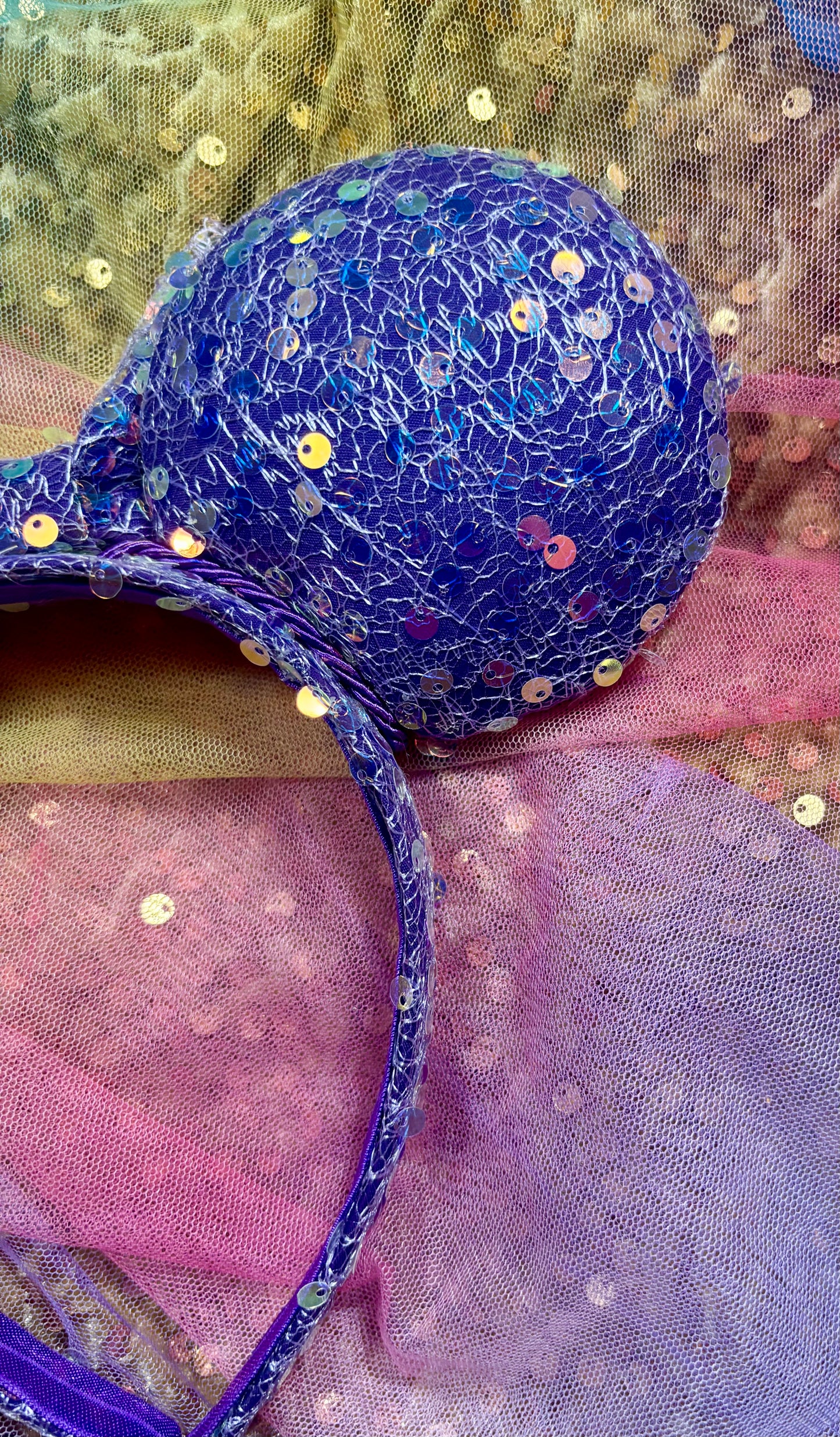 Purple Sequin Mouse Ears - Sparkle Mickey Ear Headband for Disney & Rapunzel