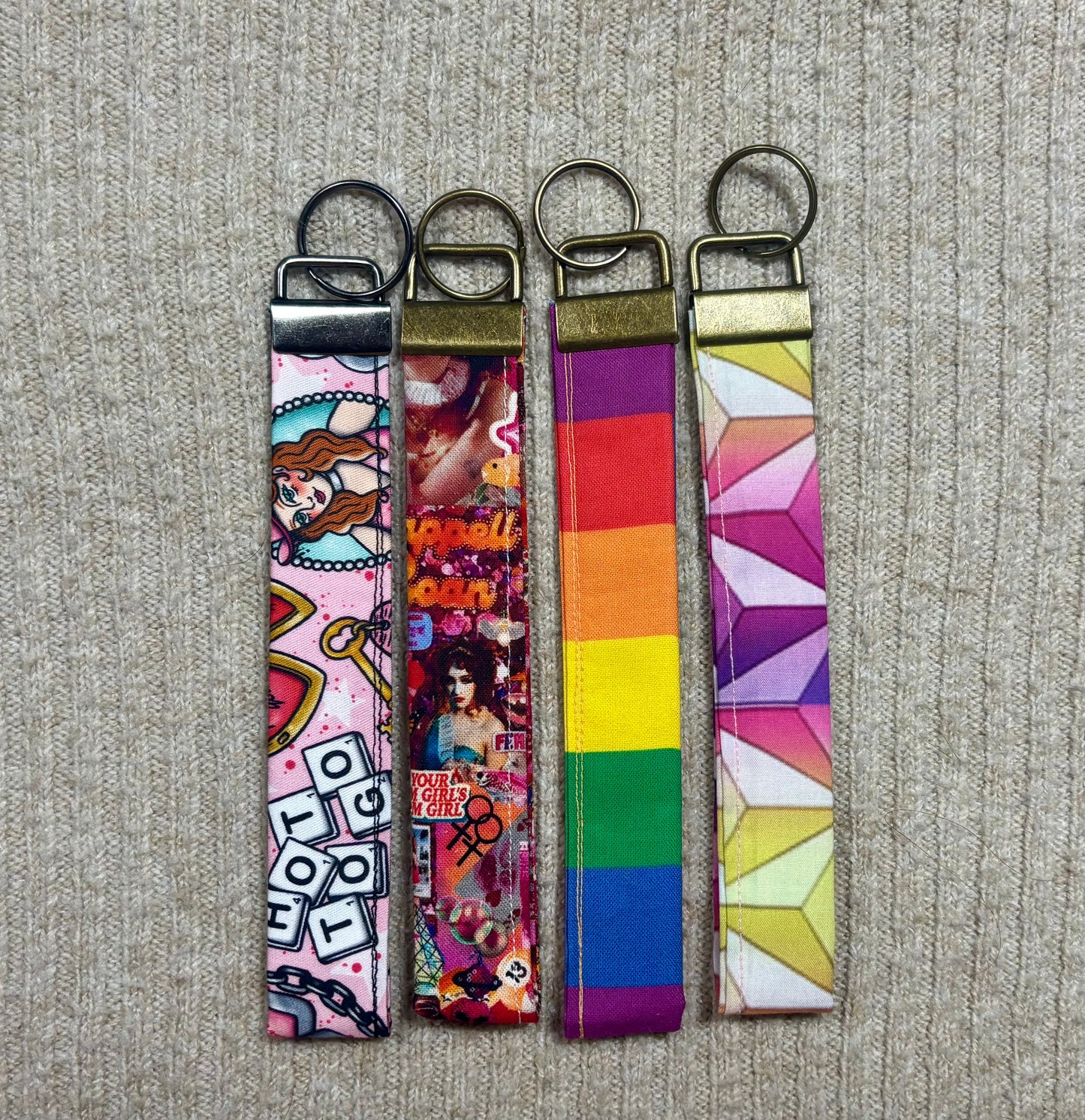 Chappell Roan Inspired Keychain Wristlet Bundle | 4-Pack Pride Set | Handmade & Ready to Ship