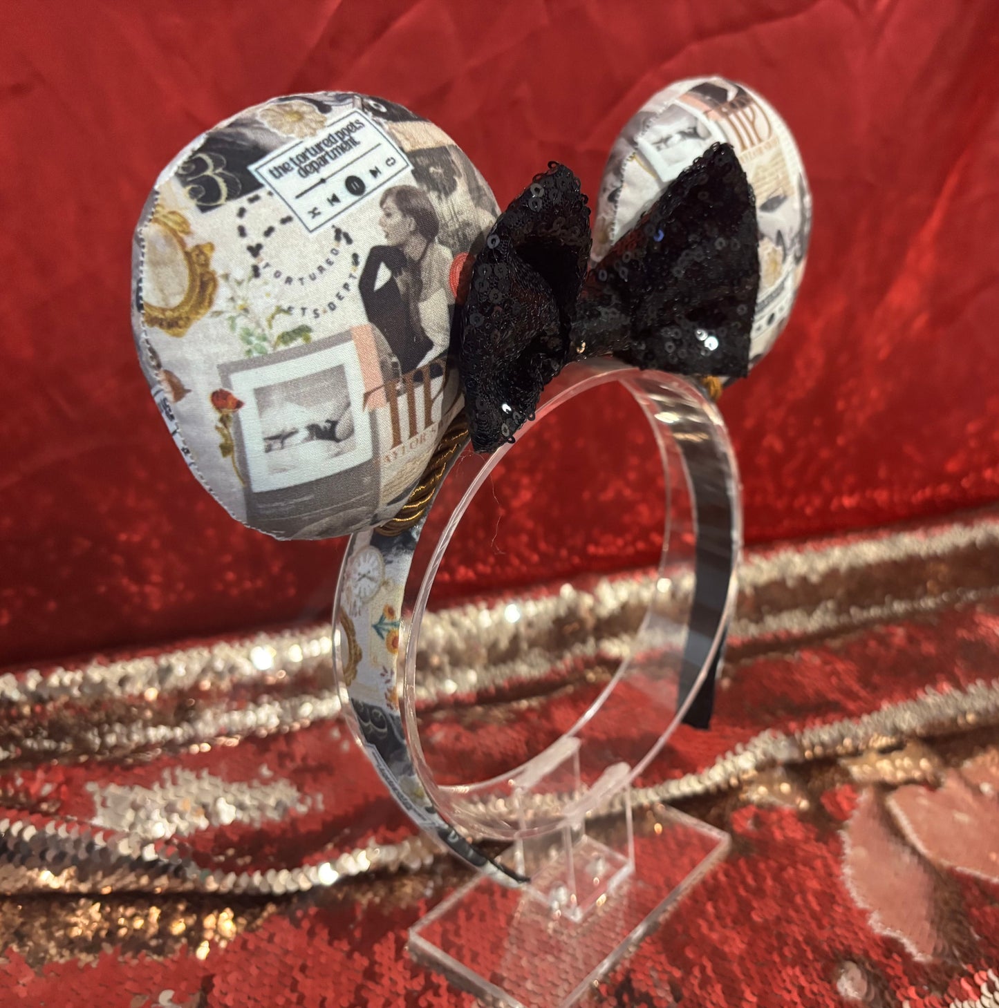 The Poet Mouse Ears - Taylor Inspired Headband with Sequin Bow