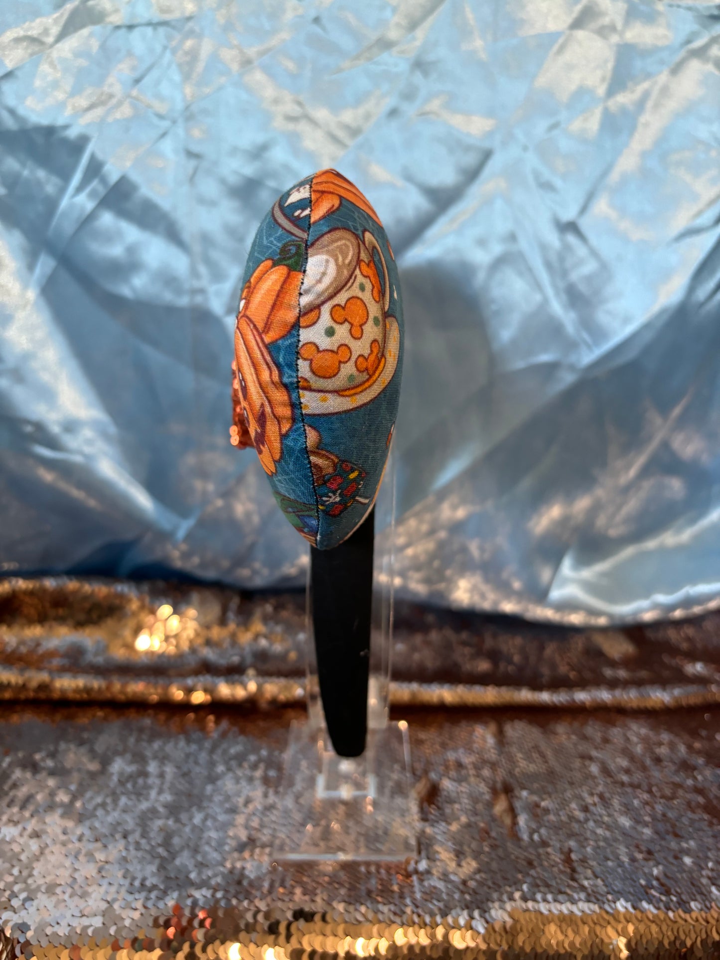 Fall Mouse Ears Headband – Handmade Pumpkin & Sequin Disney-Inspired Ears