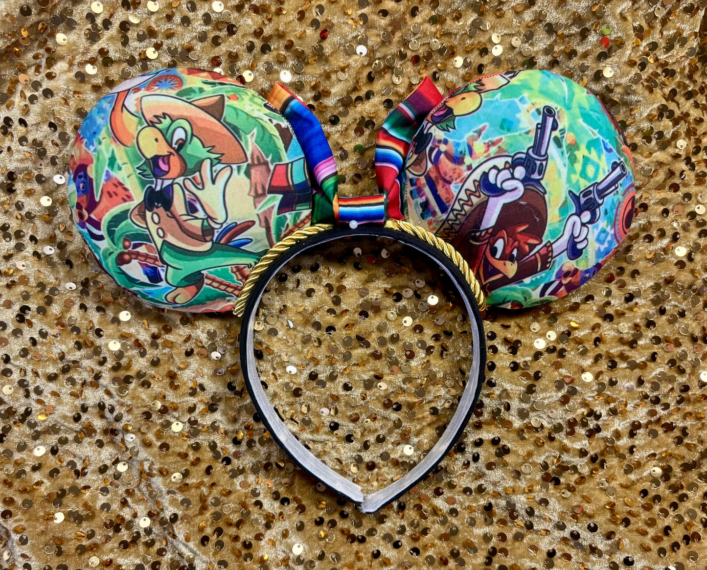 Three Caballeros Mouse Ears – EPCOT Mexico Pavilion Inspired Handmade Disney Headband