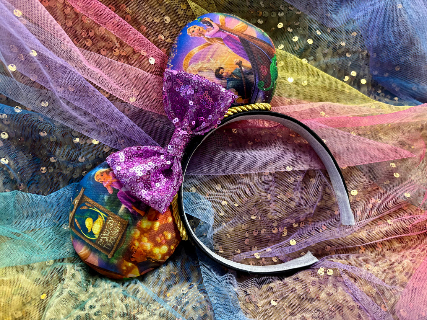 Tangled Inspired Mouse Ears - Rapunzel Purple Mickey Ears Headband