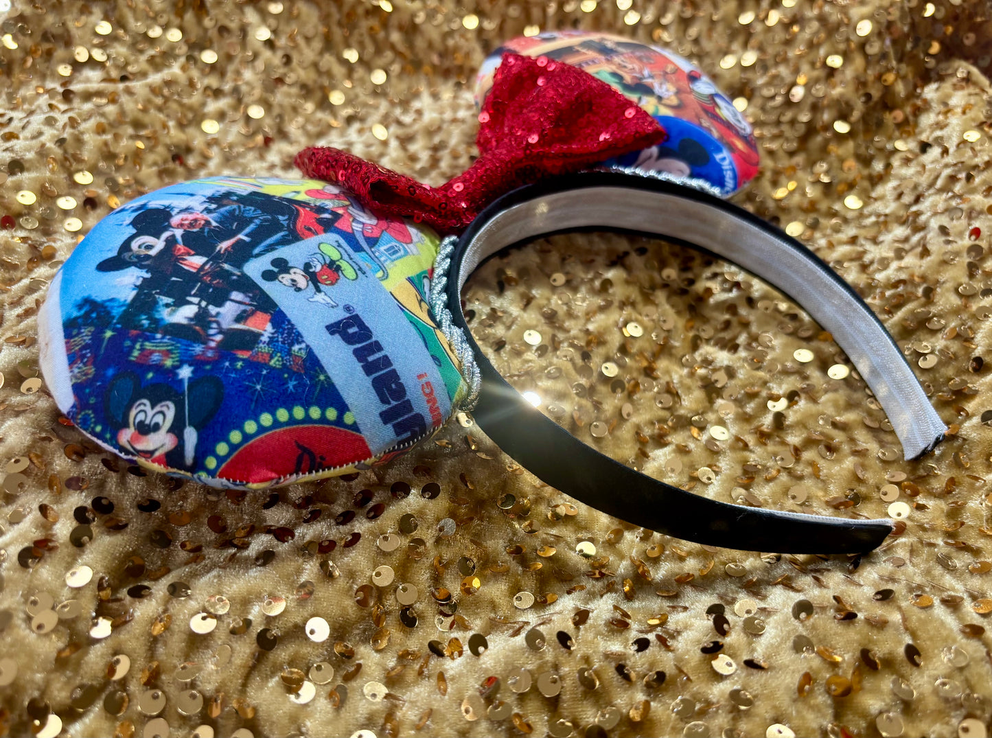 Park Collage Mouse Ears - Disney Theme Park Mickey Ear Headband